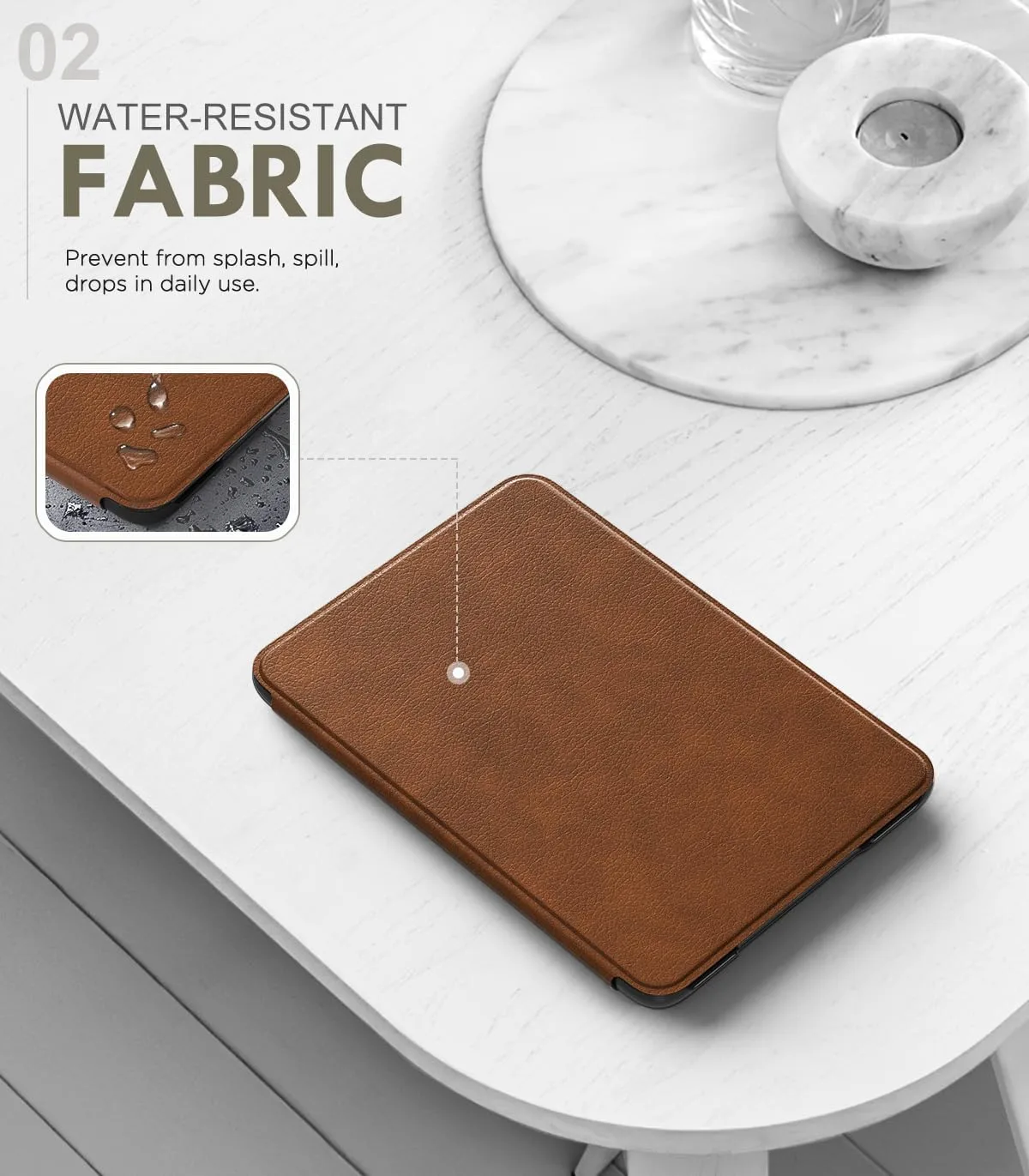 MoKo Case for 6" Amazon Kindle Basic 11th Gen 2024/2022, Brown