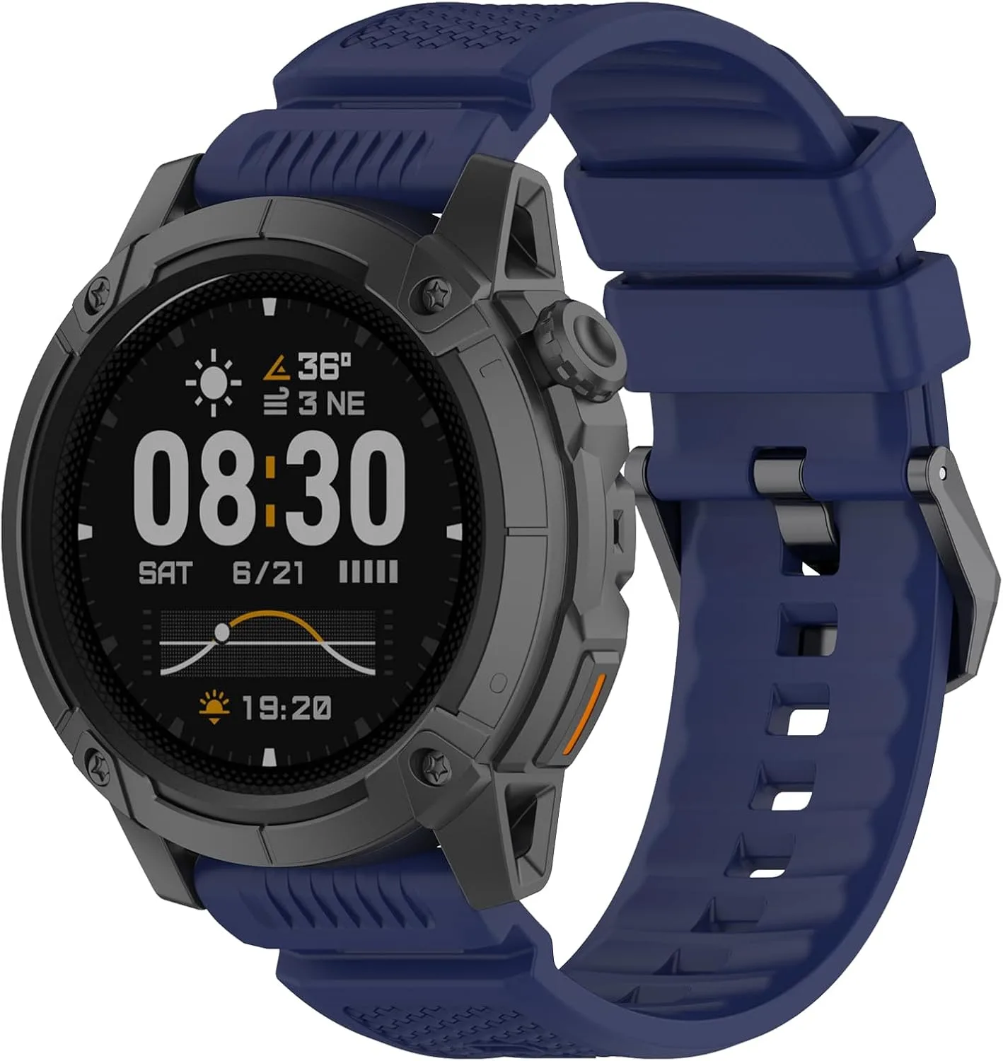 Silicone Strap Compatible with COROS Apex 4 46mm/Nomad, 24mm Band for Garmin Venu X1, Ticwatch Atlas/Pro 5/Pro 5 Enduro, iTOUCH AIR3 Breathable Replacement Bands for Women Men