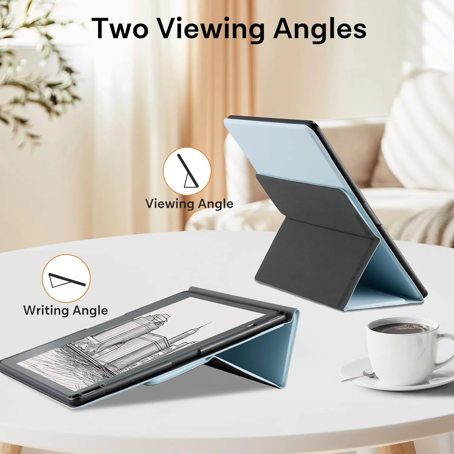 CoBak Stand Case for TCL - Premium Folio Leather Cover with Pen Holder, Auto Sleep/Wake - Compatible with 10.2 Inch eBooK Reader