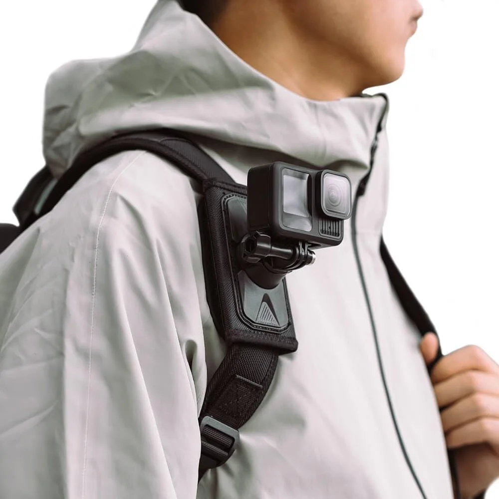 Quick Release Backpack Mount,360° Backpack Shoulder Strap Bag Clip Holder Compatible with DJI Osmo Action 6/5Pro/4/3,GoPro Hero 13/12/11/10/9/8/7/(2018)/6/5 Black and More