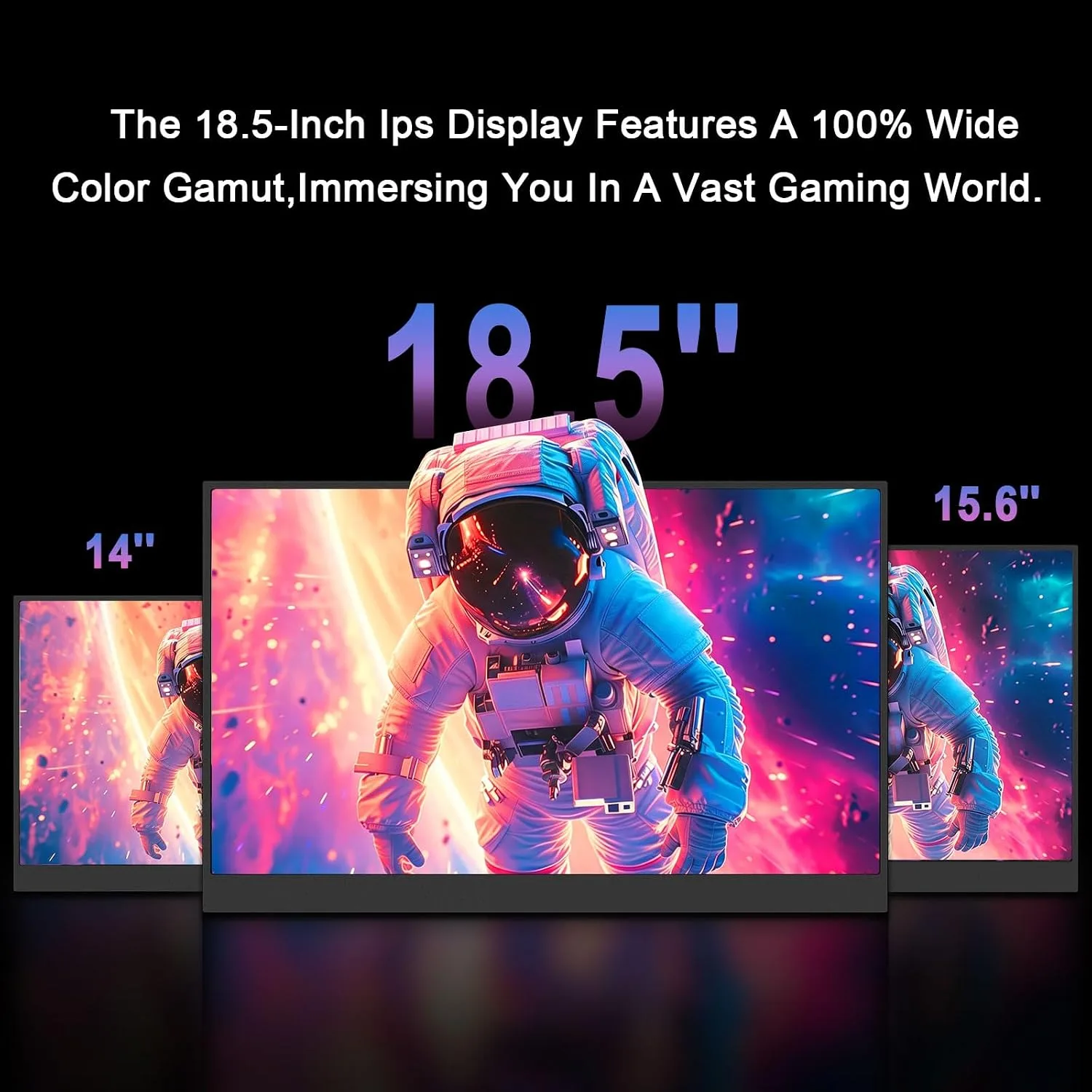 18.5" Portable Monitor, 1080P FHD 120Hz IPS HDR External Screen for Laptop