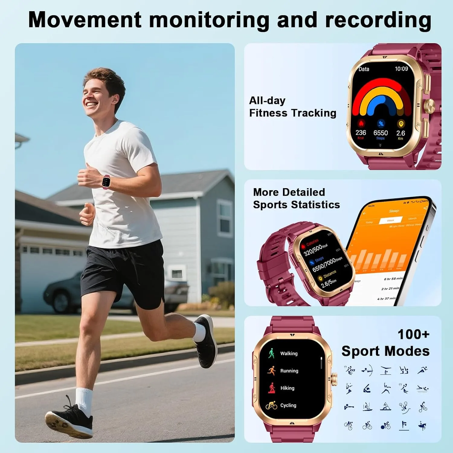Smart Watch for Men (Answer/Make Calls), 2.06" GPS Fitness Smart Watch