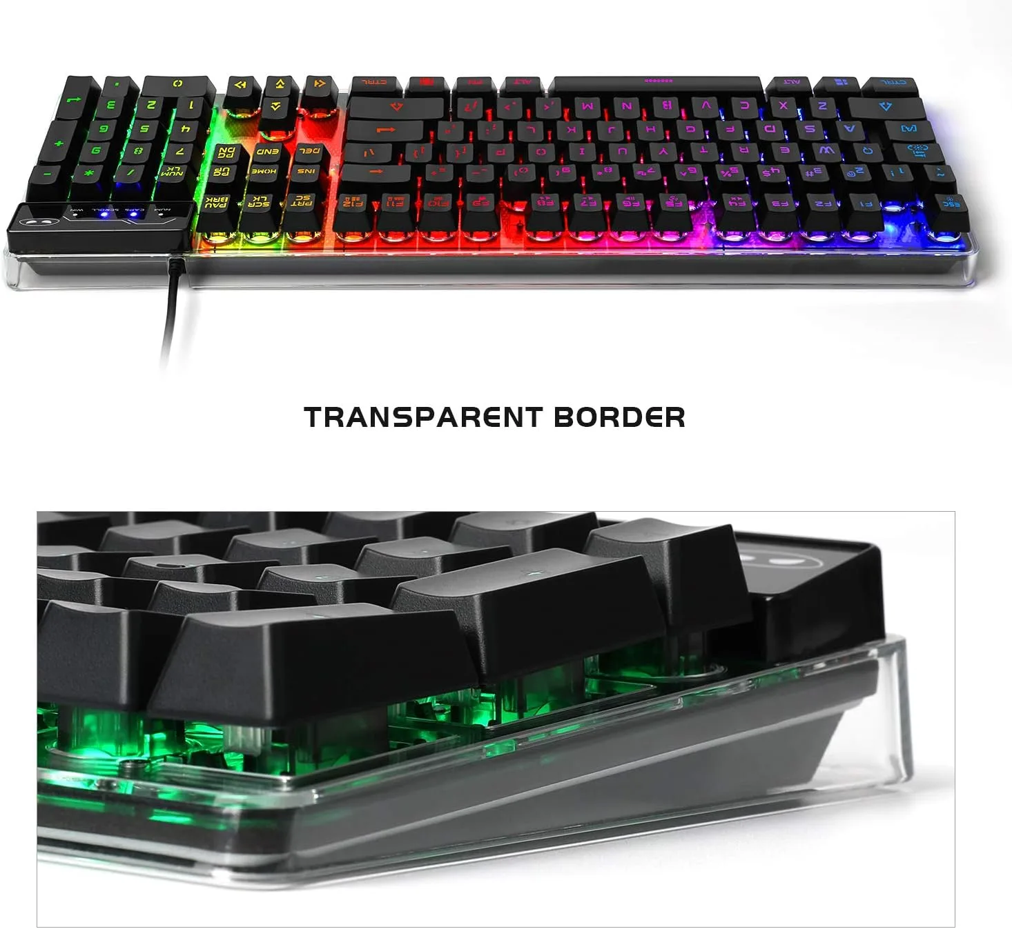 Gaming Keyboard and Mouse Combo, K1 RGB LED Backlit Wired Keyboard with 104 Key Computer PC Gaming Keyboard for PC/Laptop (Black)