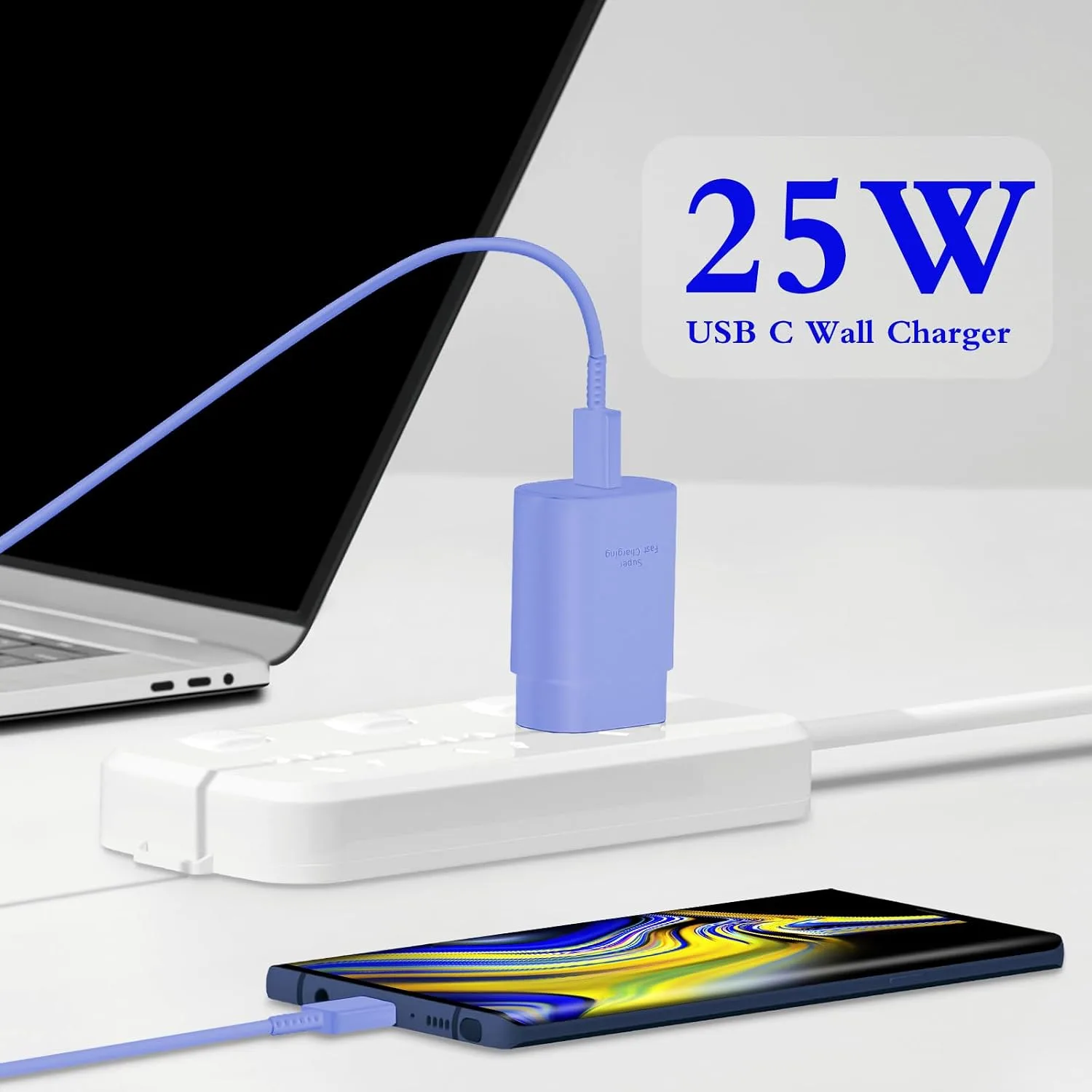 Type C Charger Fast Charging 2-Pack 25W Long 6FT USB C Cable