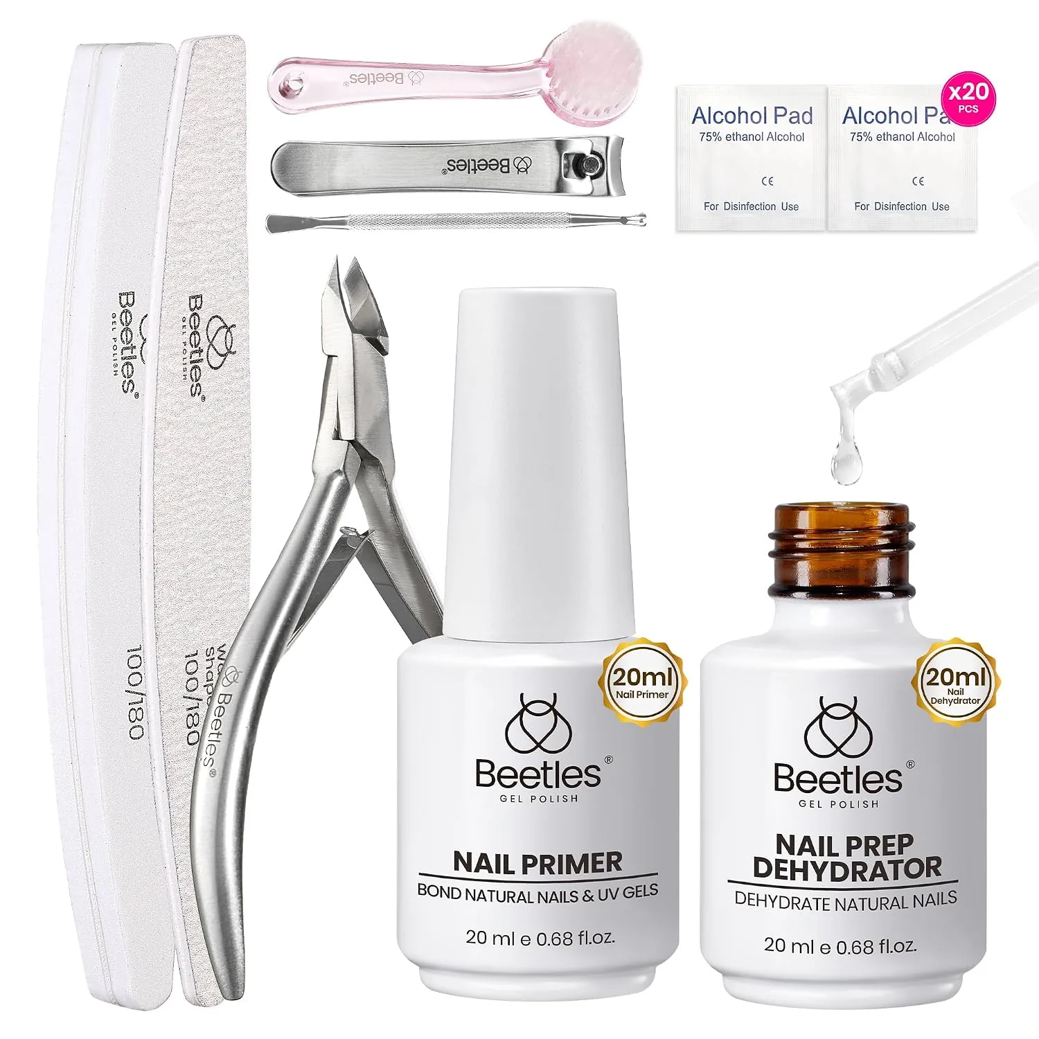 Beetles 20ml Nail Dehydrator and Primer with Nail Care Tool Kit
