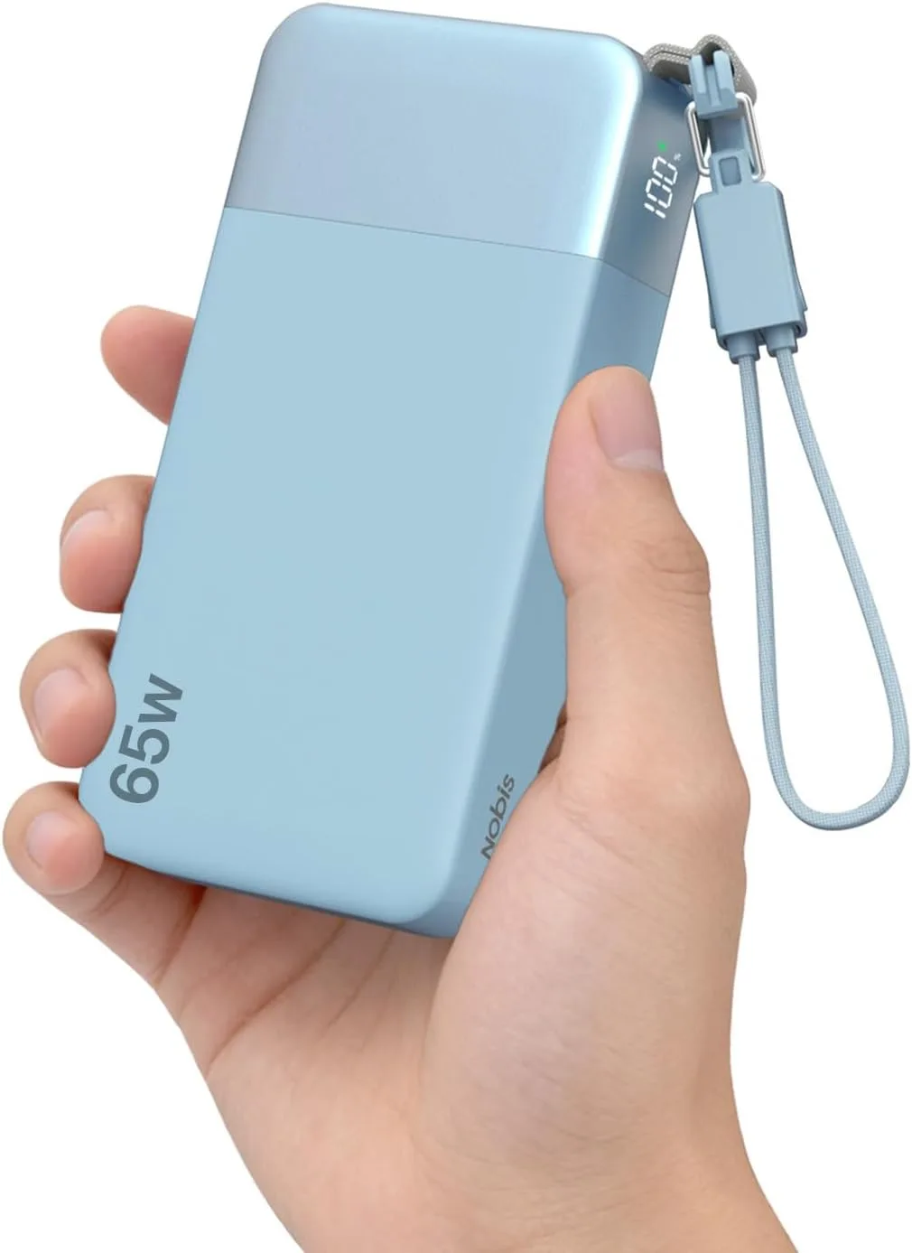 NOBIS Portable Charger 65W 20000mAh Power Bank with Detachable C-Cable