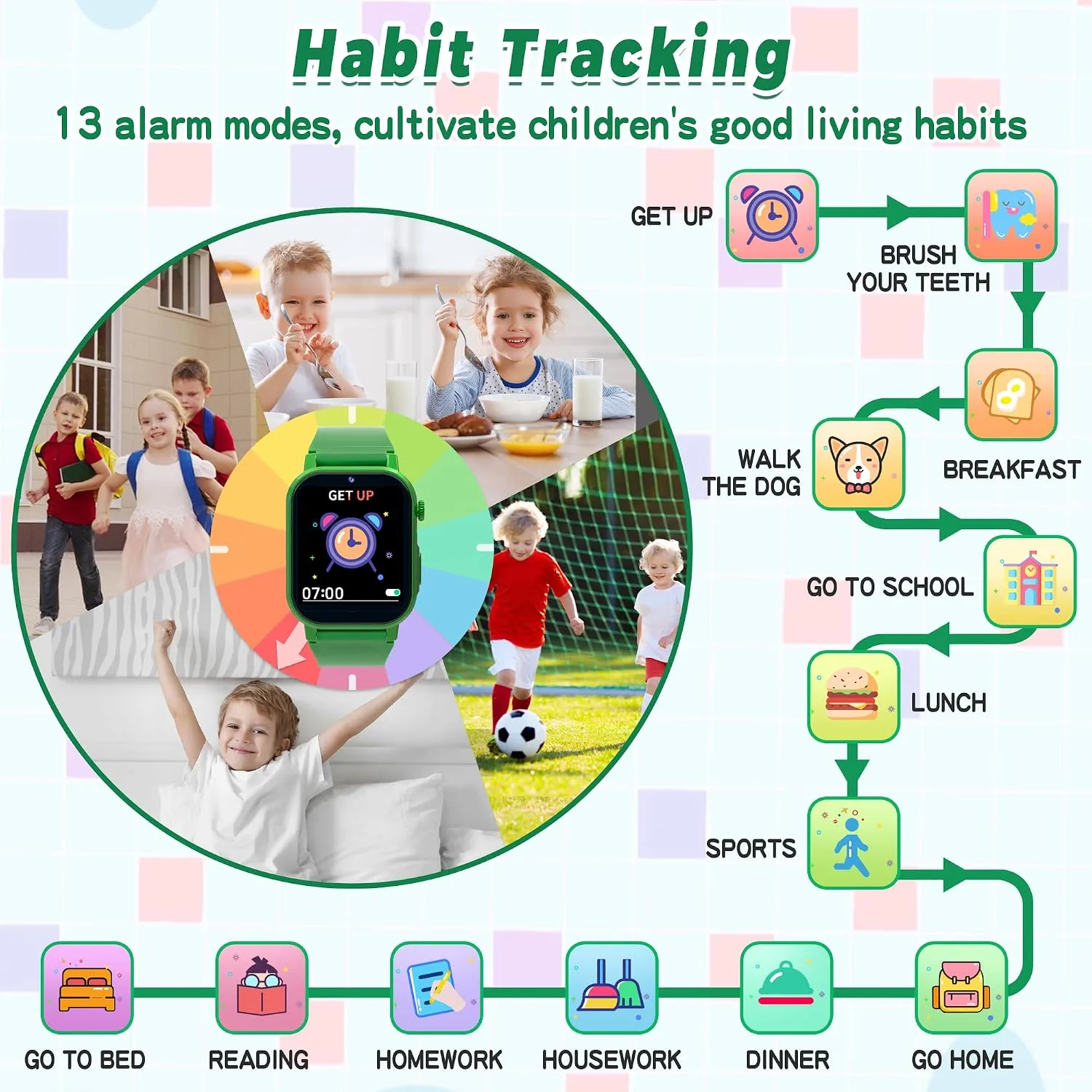 Phyulls Kids Smart Watch with 32 Puzzle Games, Video, HD Camera, Pedometer