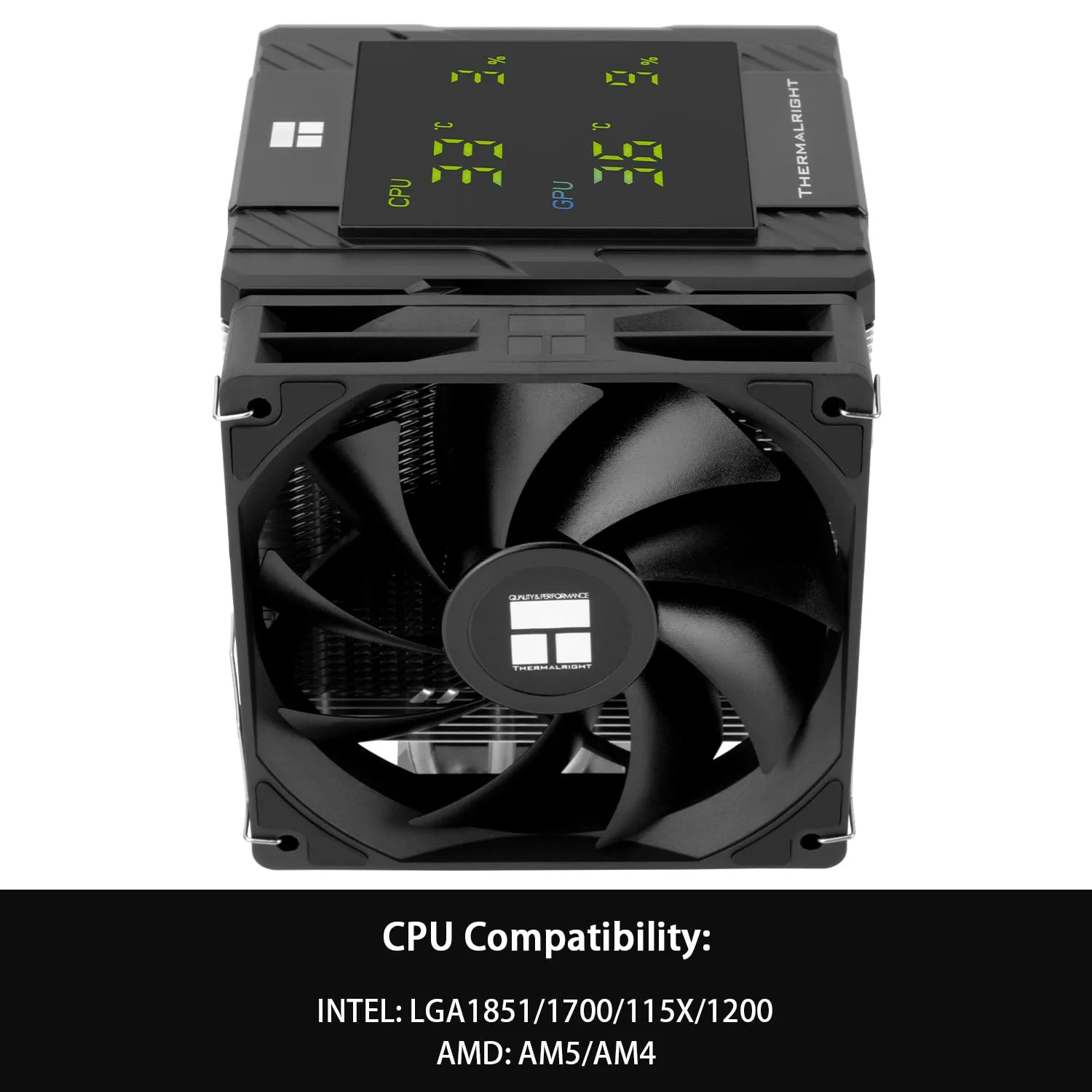 Thermalright Peerless Assassin 120 Digital Black CPU Cooler Air with 6X6mm Heatpipes, Magnetic Display Board Top Cover,Heatsink CPU Cooler, for AM4/AM5 and Intel lga1700/1851/1150/1151/1200