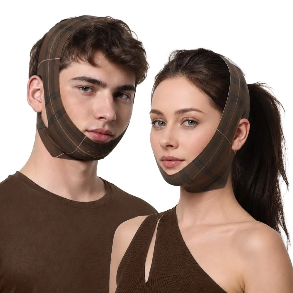 Double Chin Strap, V Line Lifting Jawline Shaper for Sleep Brown