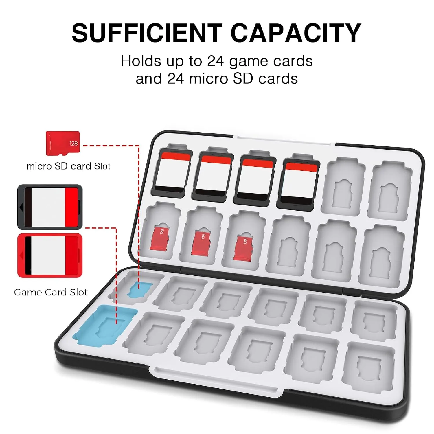 HEIYING Switch Game Case with 48 Precise Slots for Nintendo Switch 2 / OLED
