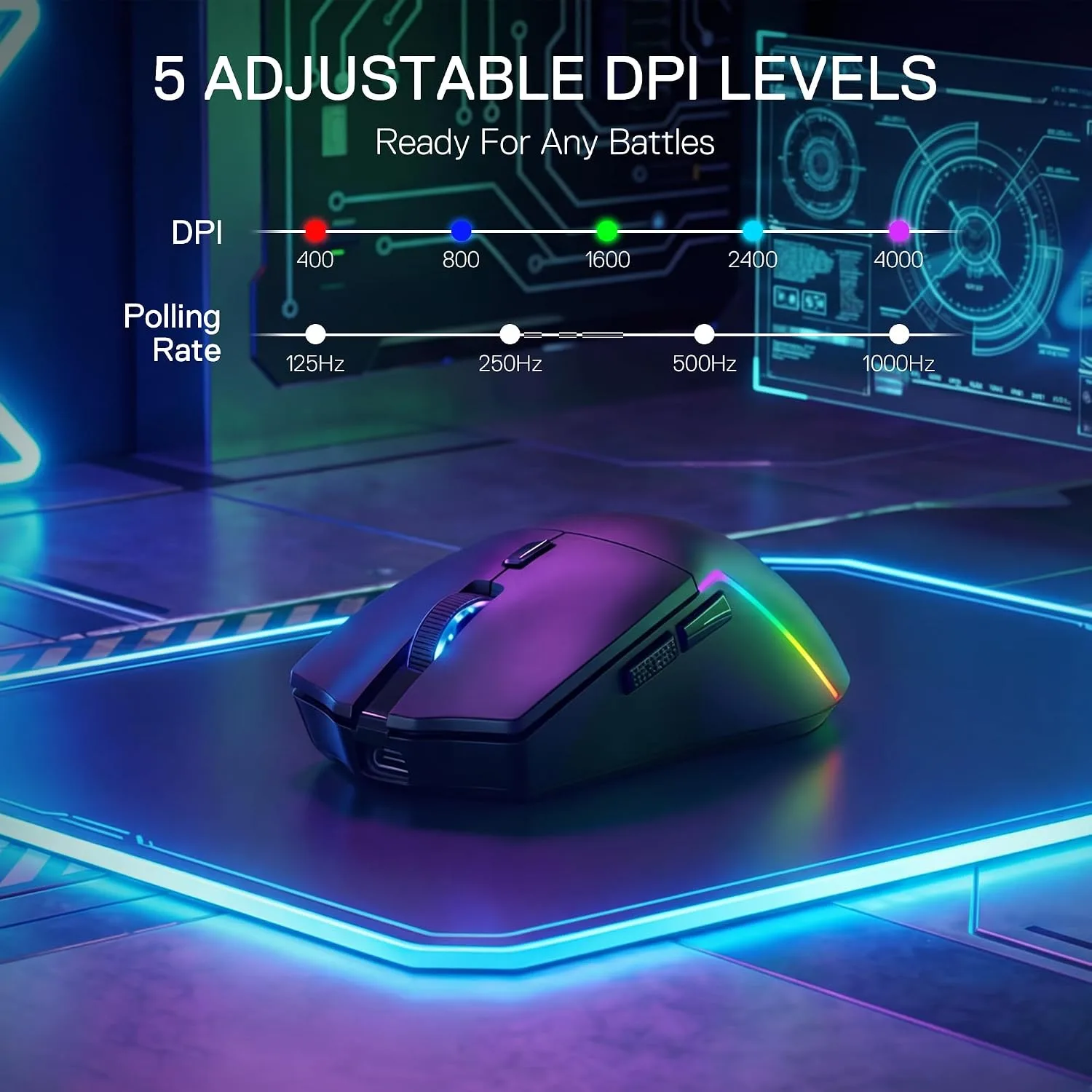 Redragon M730 PRO Wireless Lightweight RGB Gaming Mouse 10000 DPI