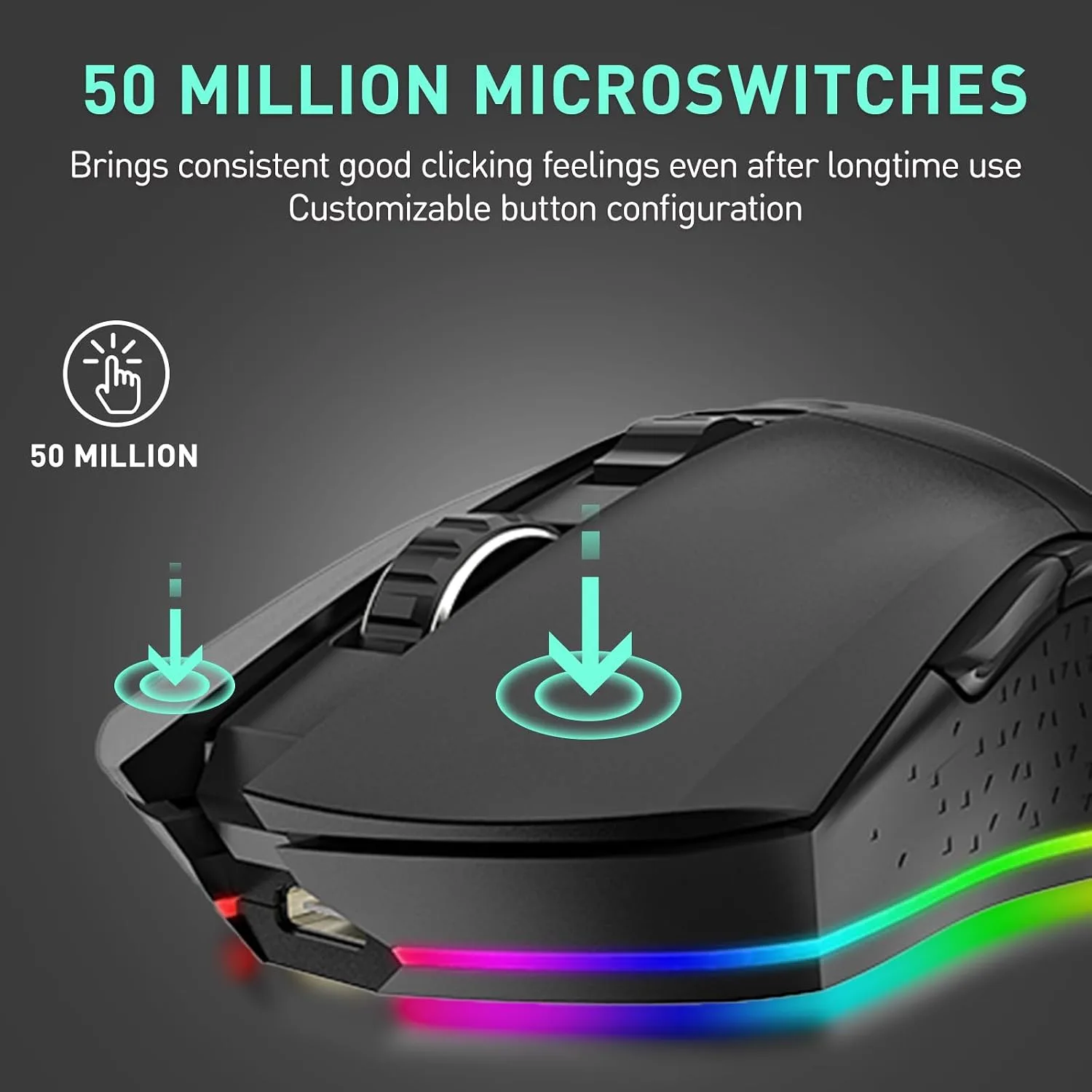 DAREU Wireless Gaming Mouse with Charging Dock Rechargeable, RGB