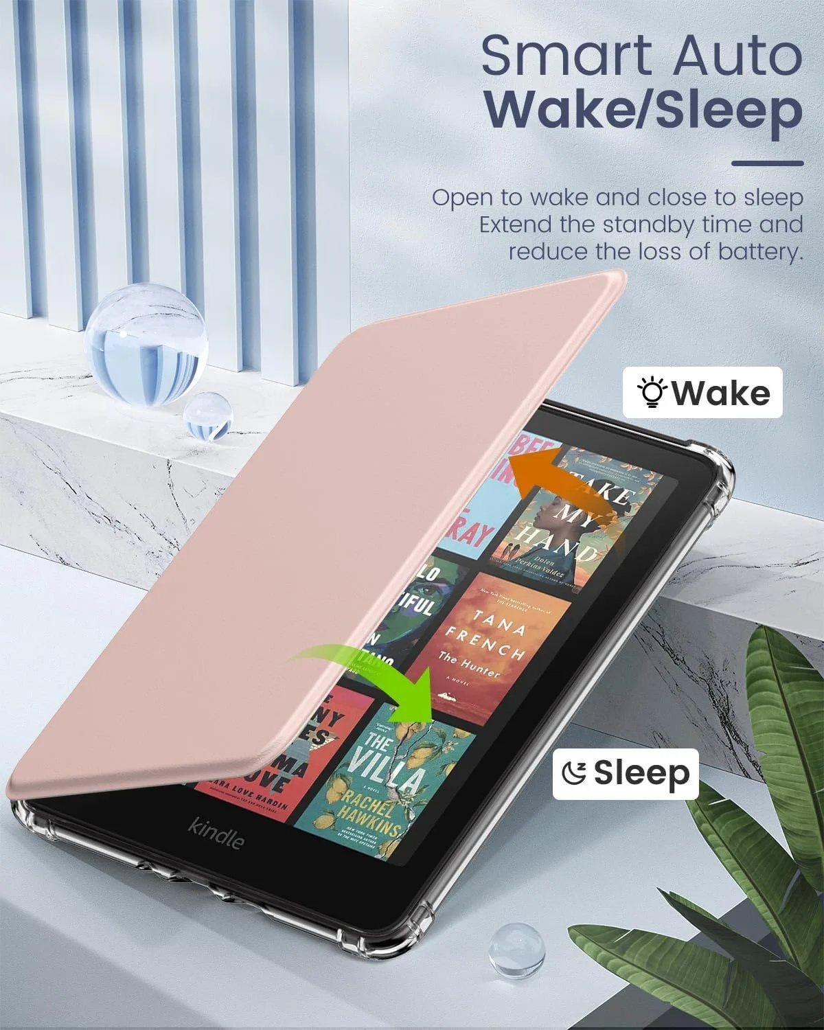 MoKo Case for Kindle Paperwhite 12th Gen & Colorsoft 2024,Rose Gold