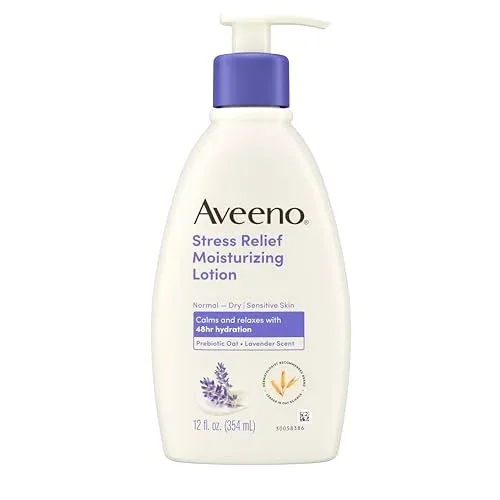 Aveeno Stress Relief Moisturizing Body Lotion, Lavender Scent, 12 fl. oz