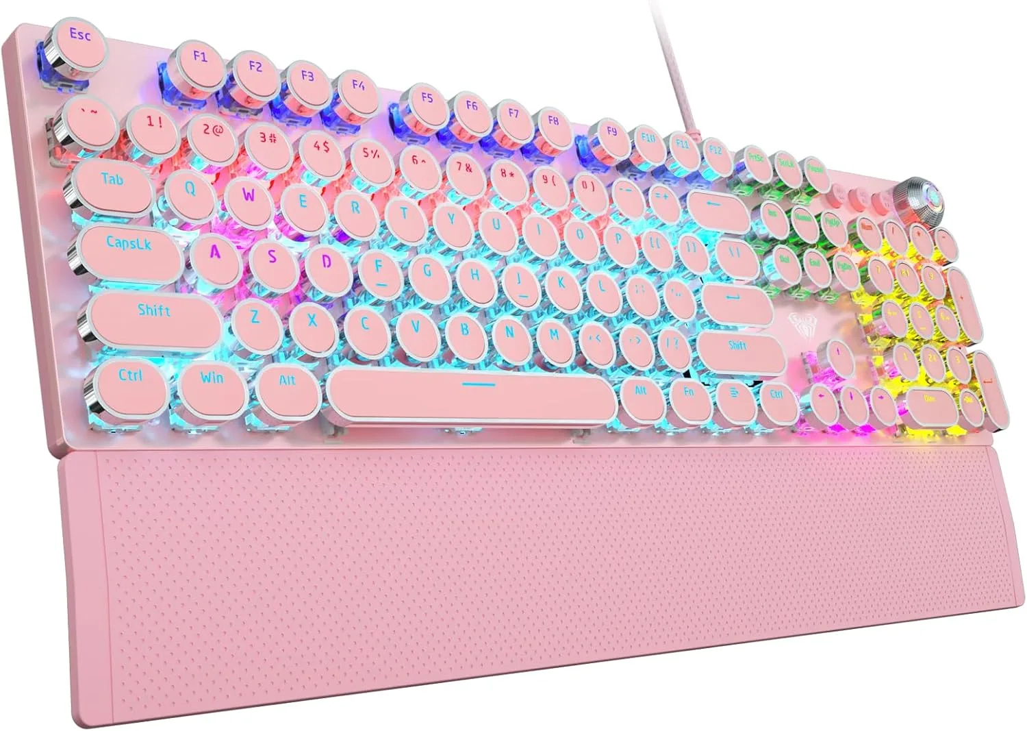 Teclado Gamer Mecánico Aula F2088 Estilo Máquina de Escribir 104 Teclas