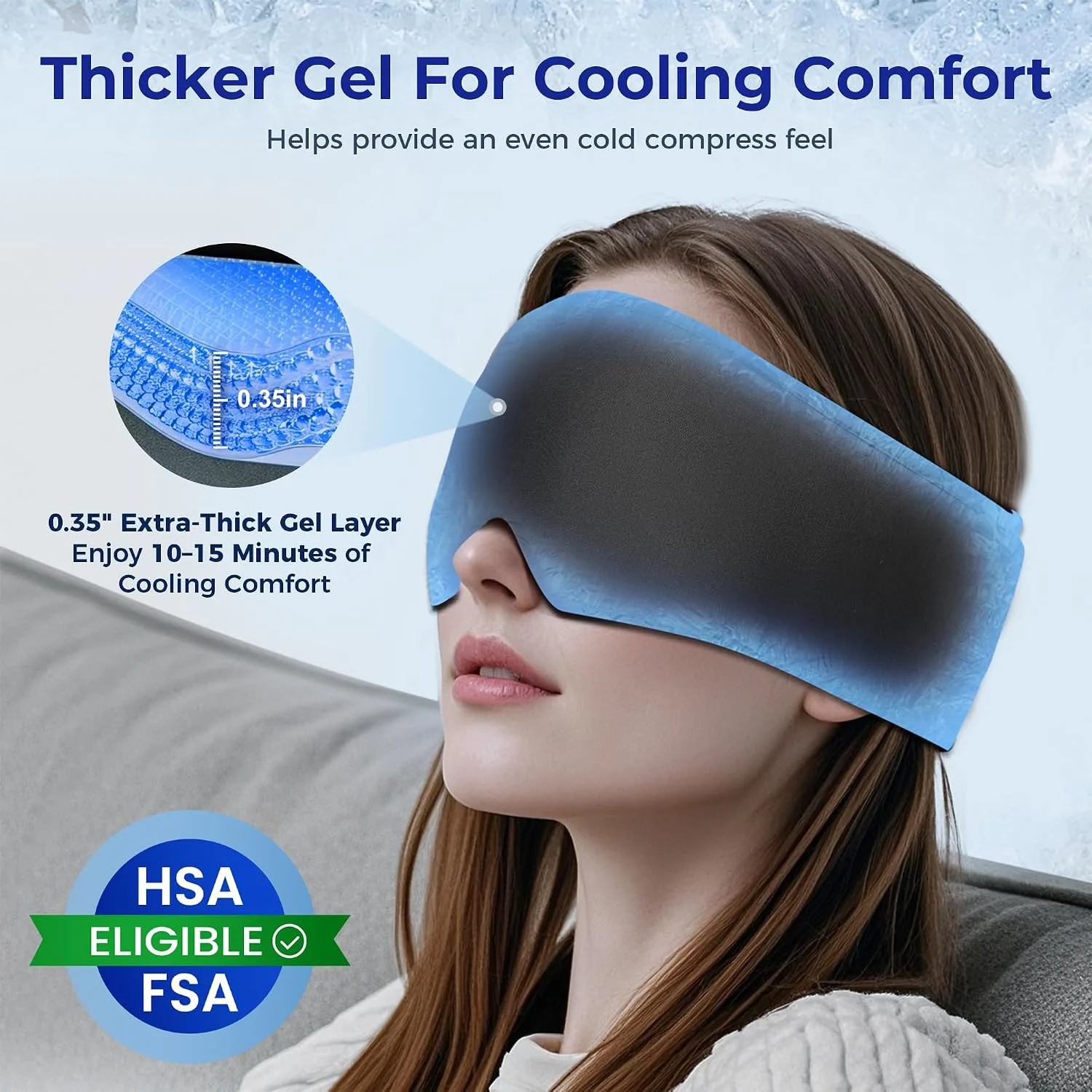 Cooling Gel Eye Mask for Puffy Eyes & Eye Bags, Cold Compress