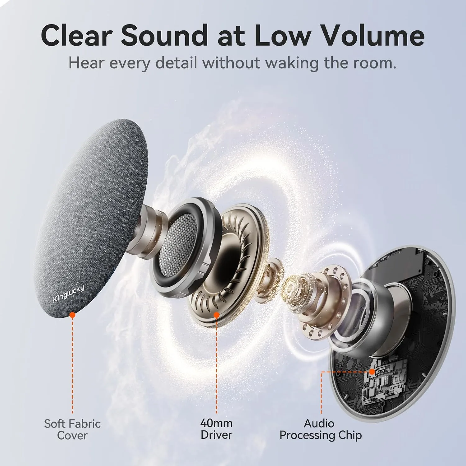 Kinglucky X50 Pillow Speaker, Privacy Listening for Side Sleeper