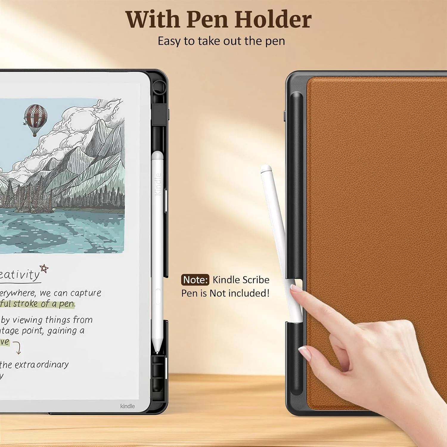 MoKo Stand Case for 11" Kindle Scribe 2025 & Kindle Scribe Colorsoft, Brown