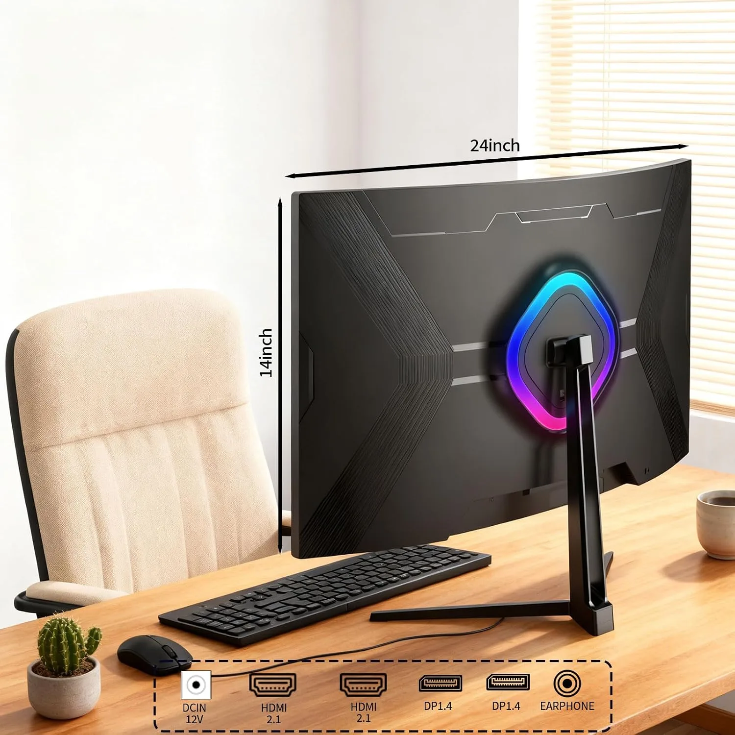 ZZA 27 Inch 4K Gaming Monitor,UHD(3840x2160) 4K 144Hz Flat Monitor, Adaptive Sync,HDMI 2.1 & DP 1.4,Tilt Adjustment PC Monitor, Wall Mountable, for Work, Streaming, and Home Office, Black