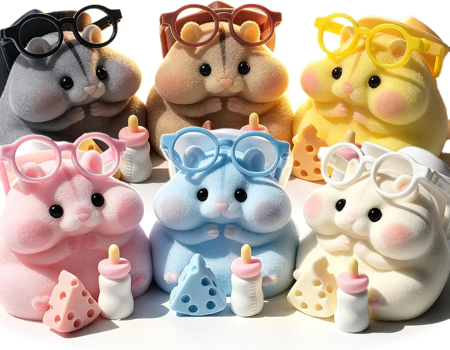 6-Pack Taba Squishy Hamster Toys, Cute Squishy Stress Relief Fidget Toy