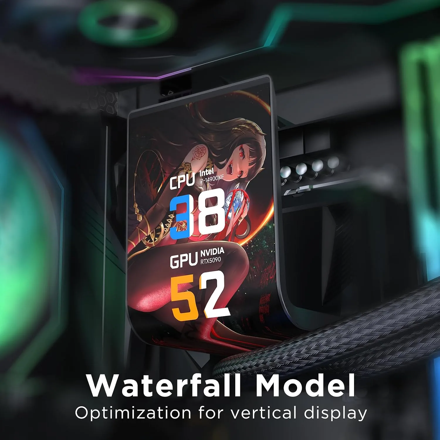 Chill Arc 360mm AIO CPU Cooler, 6.67" 2K AMOLED Screen-BK