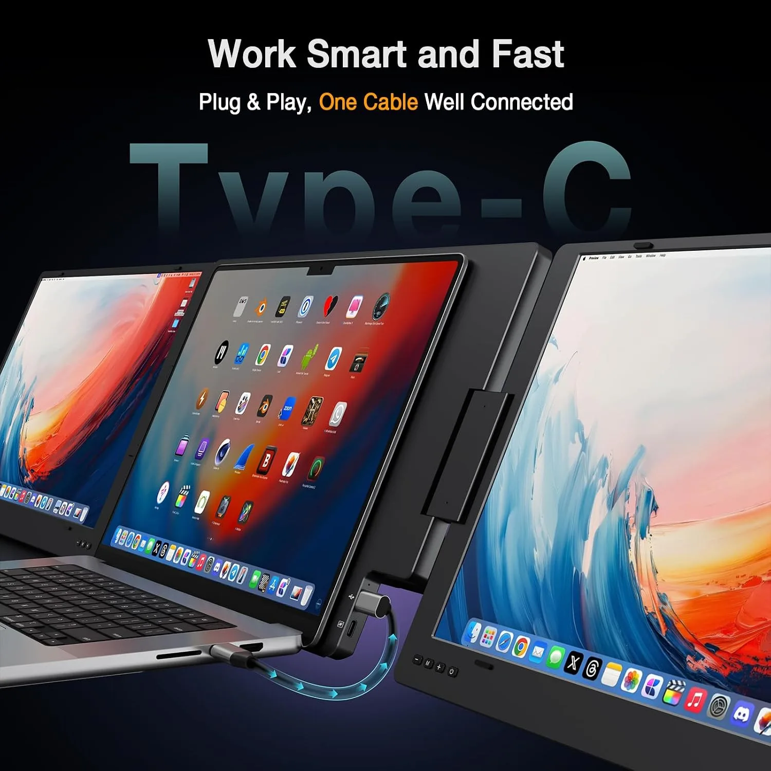 KYY 15.6" Laptop Screen Extender, 1080P FHD IPS Portable Monitor