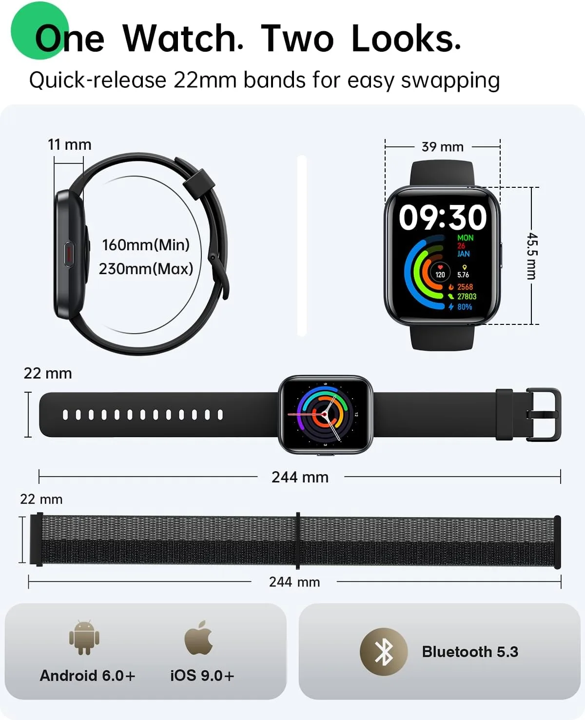 Smart Watches for Women Men, 1.83" HD Alexa Smart Watch for Android & iPhones (Calls/SMS/Reminders), Fitness Watch with Heart Rate Monitor, Sleep/Step Count Tracker, 120+ Sport Modes Pedometer Watch