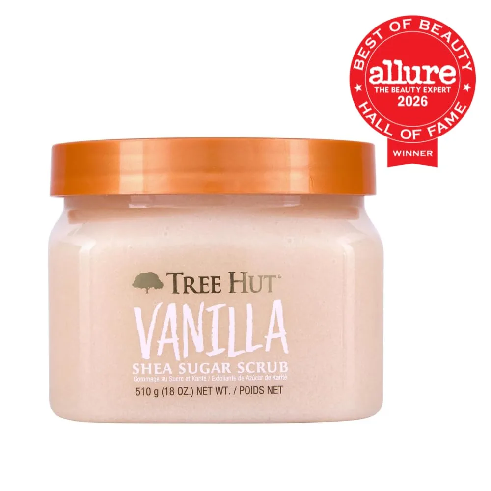 Tree Hut Vanilla Body Scrub, Exfoliating Sugar Scrub, Vegan, 18 Oz