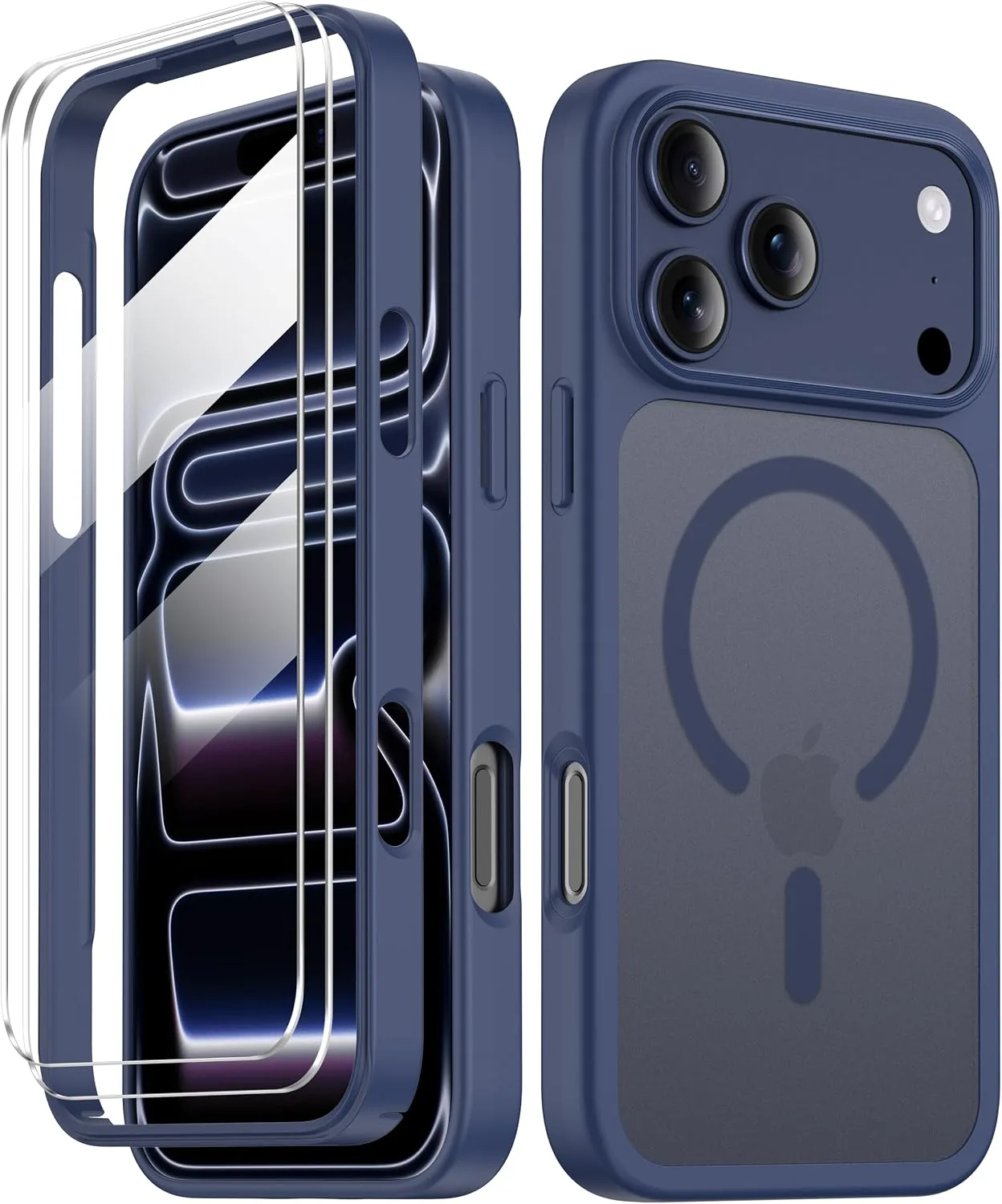 COOLQO Magnetic for iPhone 18/17 Pro Case, Translucent Matte, Blue