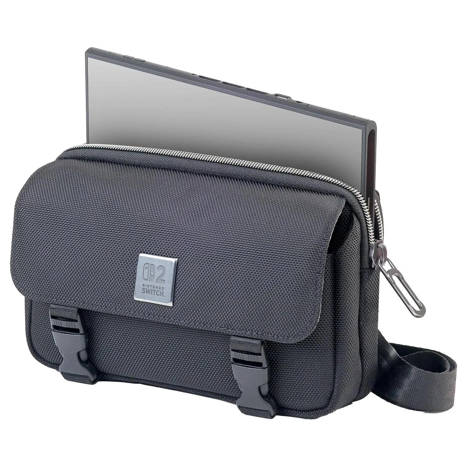 Game Traveler Deluxe Licensed Crossbody Bag Designed for Nintendo Switch, Nintendo Switch 2, OLED, Black Horizontal - R.D.S. INDUSTRIES, INC. (MC17)