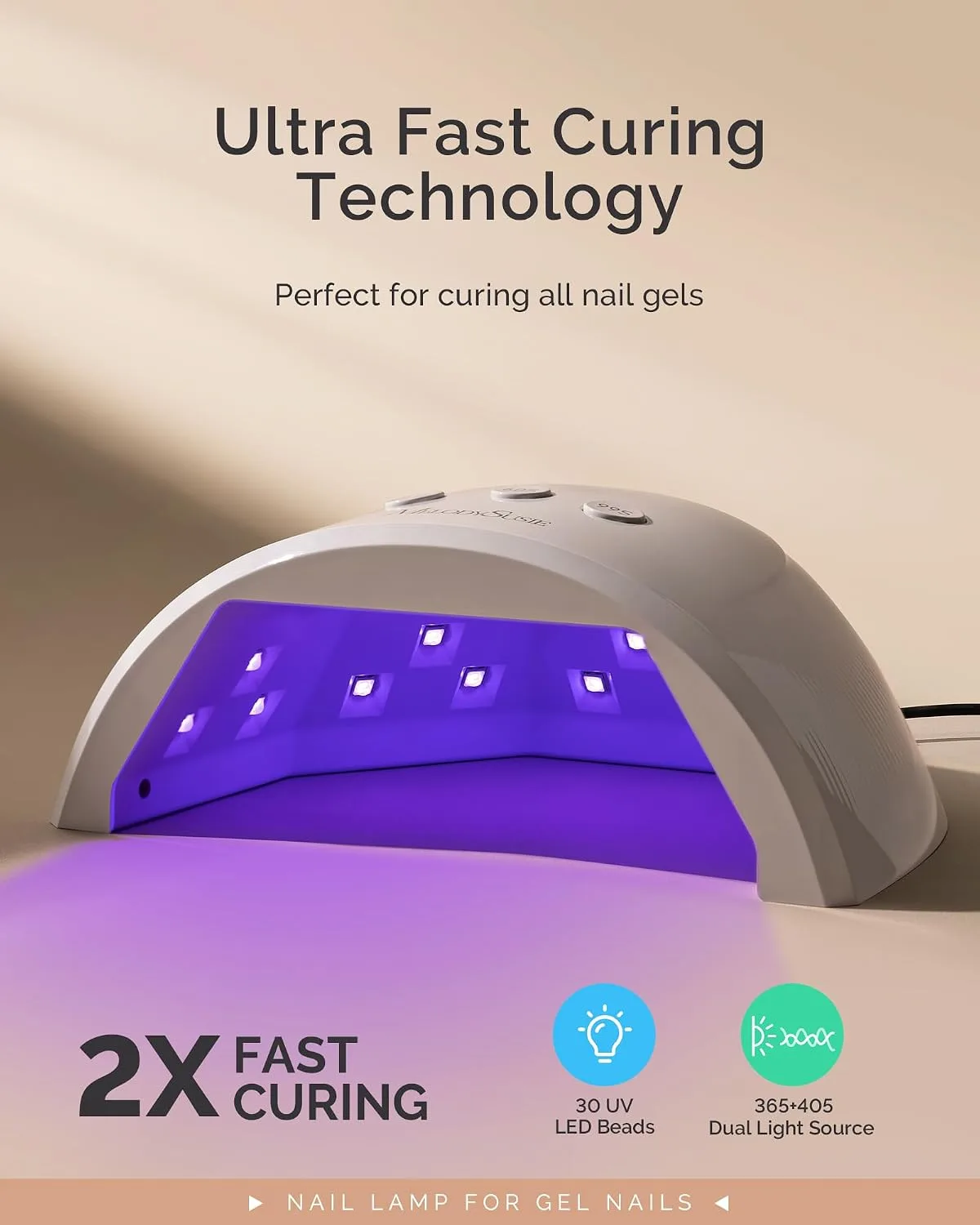 MelodySusie UV Nail Lamp P-Plus30F for Gel Polish-Fits Whole Hand & Feet