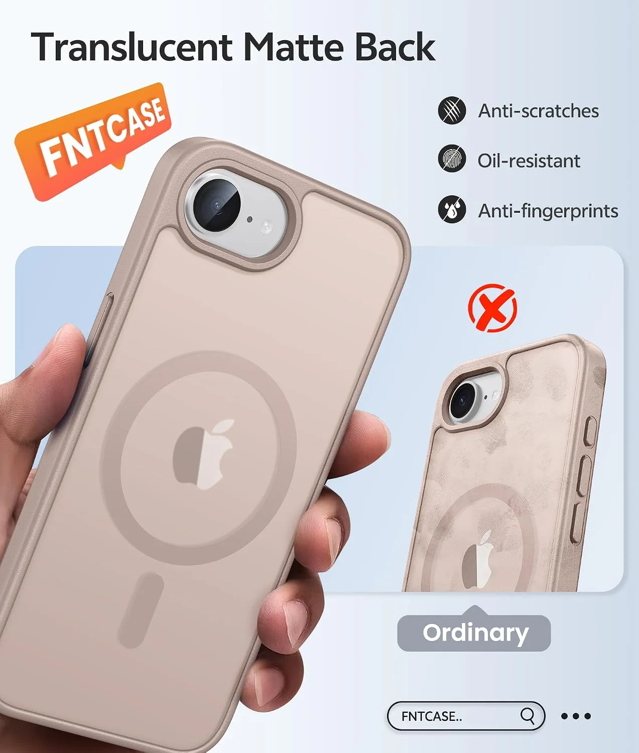 FNTCASE for iPhone 17e/ 16e Case, Fit for Magsafe, Desert Gold