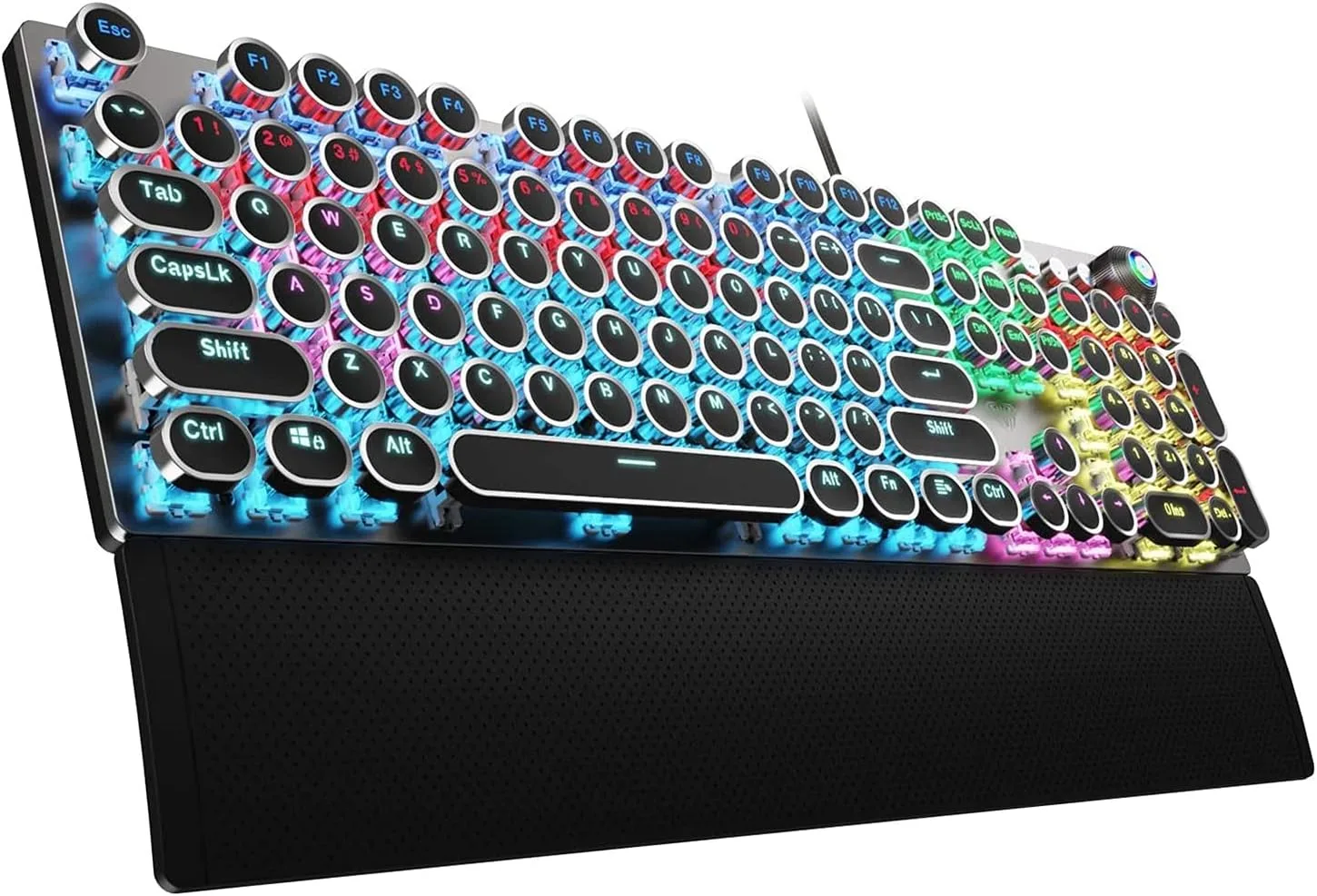Teclado Gamer Mecánico Aula F2088 Retro Estilo Máquina de Escribir 104 Teclas