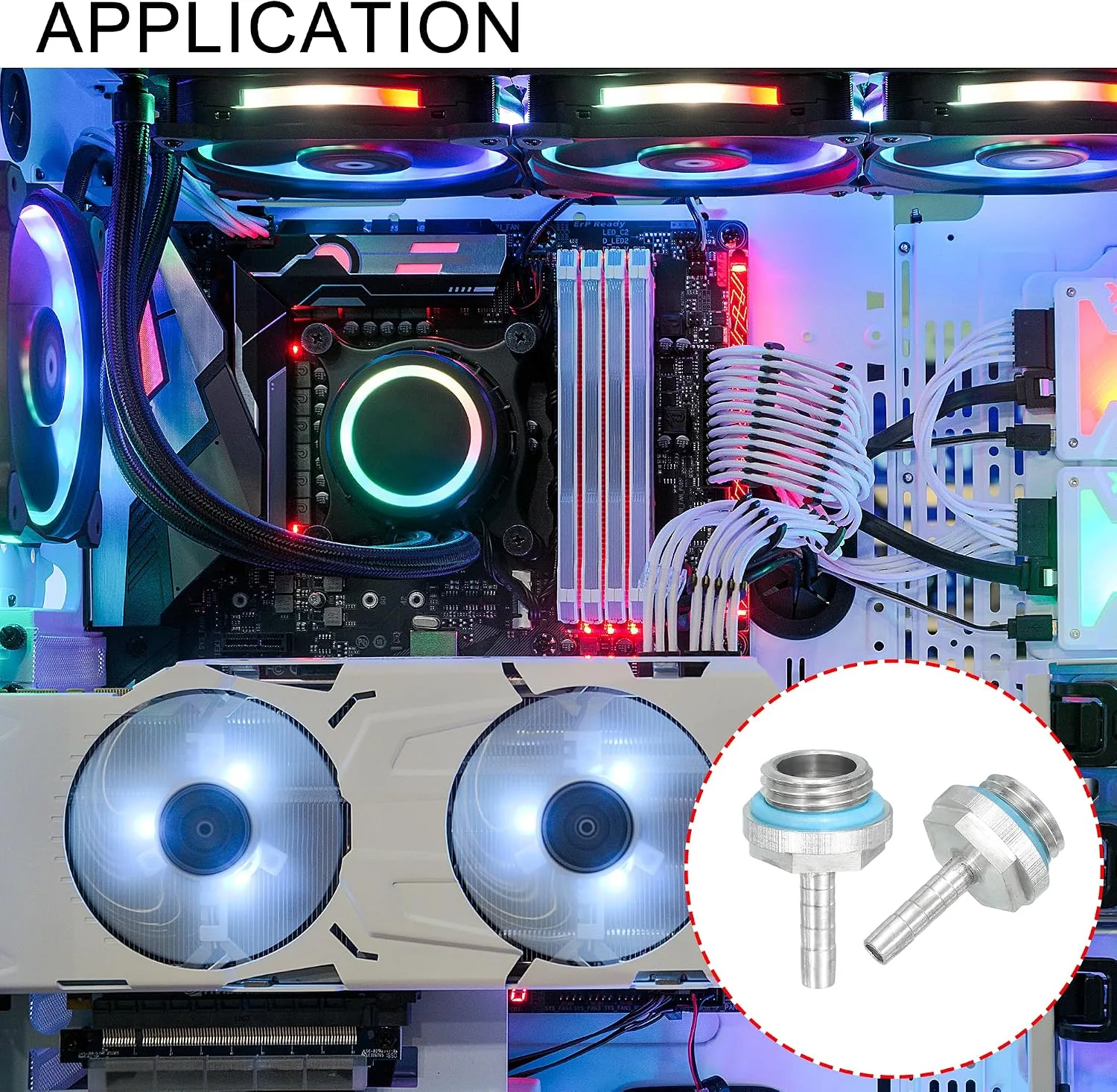 uxcell 8pcs G1/4 Fitting, G1/4 Thread with 4mm OD Nozzle PC Water Cooling Hose Barb Fitting for PC Water Cooling System Accessories