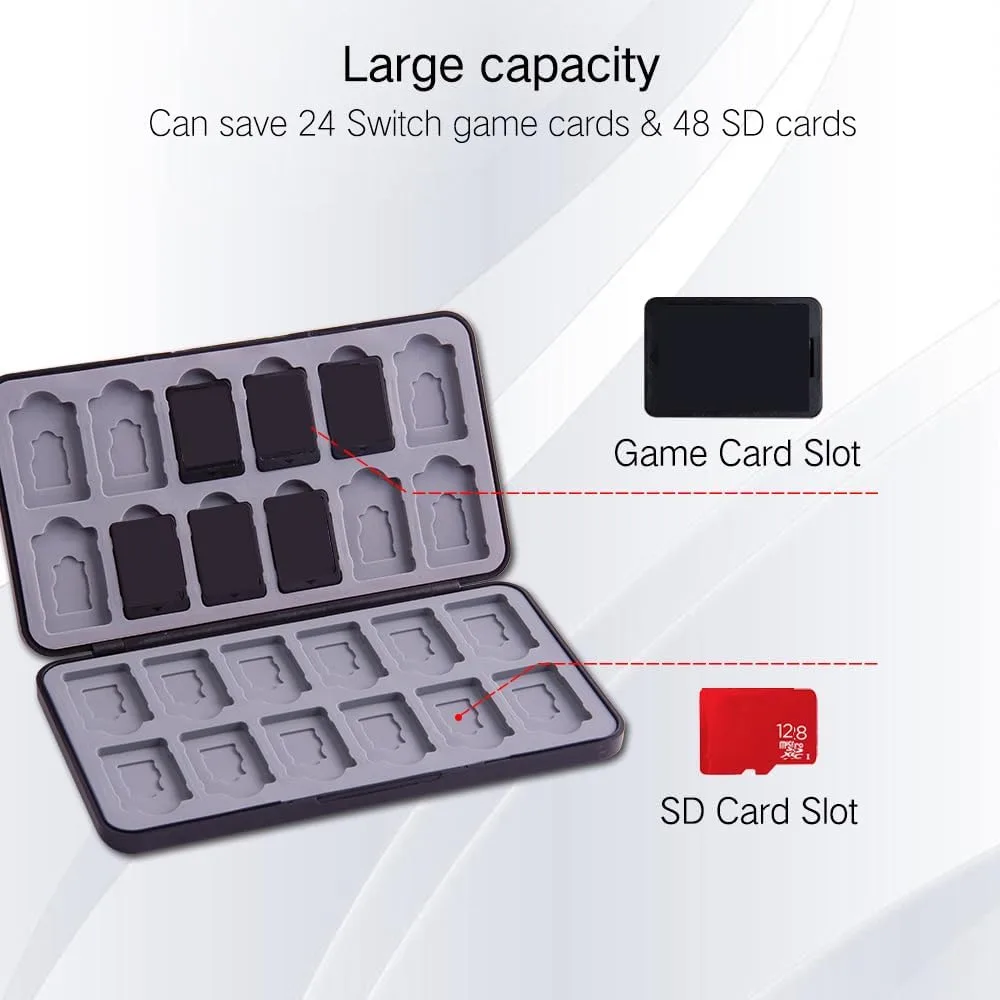 PERFECTSIGHT Cute Game Card Case for Nintendo Switch/Switch Lite/OLED, 24 Game Holder Cartridge Case for Game Cards and 24 SD Cards, Kawaii Portable Compact Storage Box (Eye, 24 Slots)