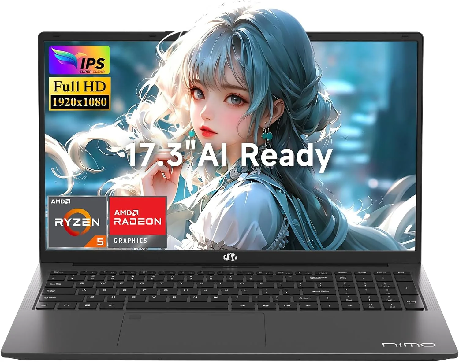 NIMO 17.3" Light Gaming Laptop 16GB DDR5 RAM 1TB SSD, AMD Ryzen 5 6600H