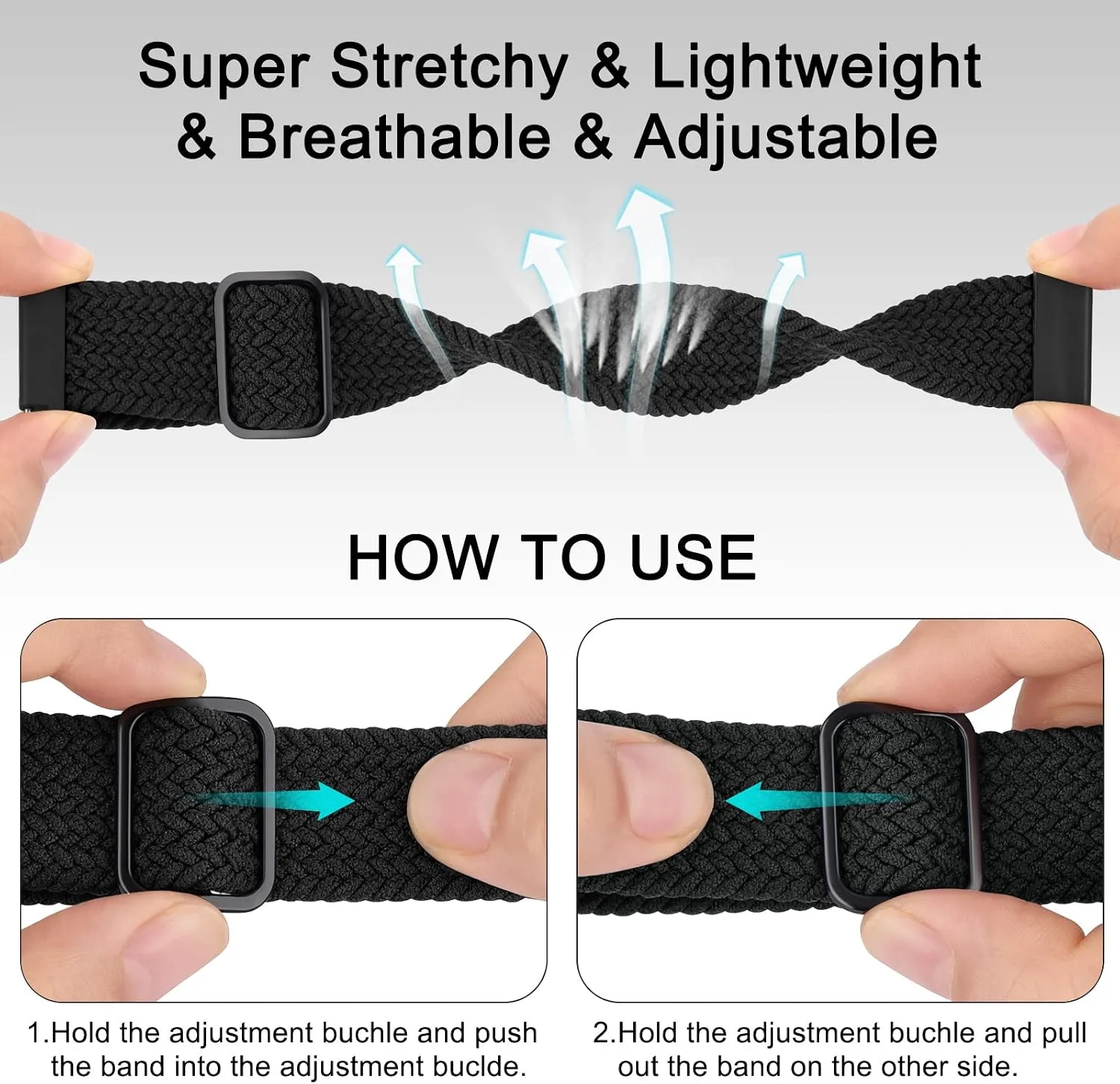 3 Pack Braided Stretchy Bands for IDW13,IDW16,IDW19 Smartwatch Bands, 22mm Elastic Straps for Fitpolo IDW13/Woneligo W13/FITVII HM57, TOOBUR/ENOMIR/MILOUZ/Gydom/Faweio/Amzhero/Tensky IDW19 Smart Watch for Women Men