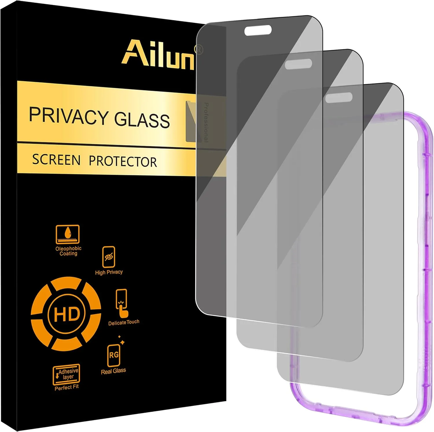 Ailun 3 Pack Privacy Screen Protector for iPhone 18 Pro Max [6.9 inch]
