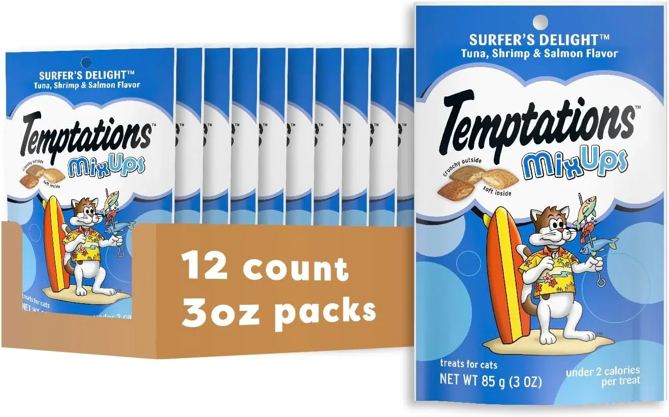 Temptations MixUps Crunchy Cat Treats, Surfer's Delight, 3 oz, 12 Pack