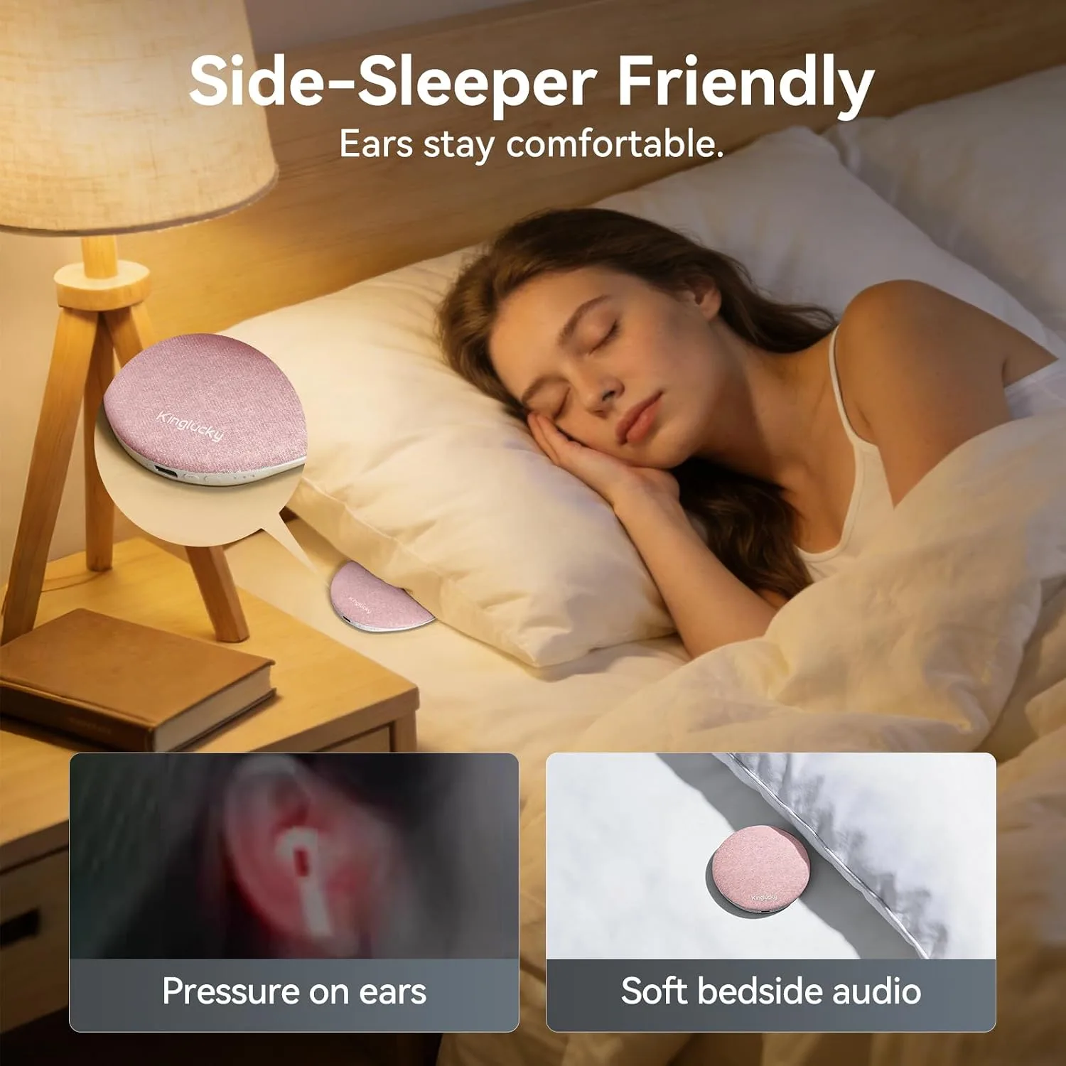 Kinglucky Upgraded X50 Pillow Speaker, Privacy Listening for Side Sleeper