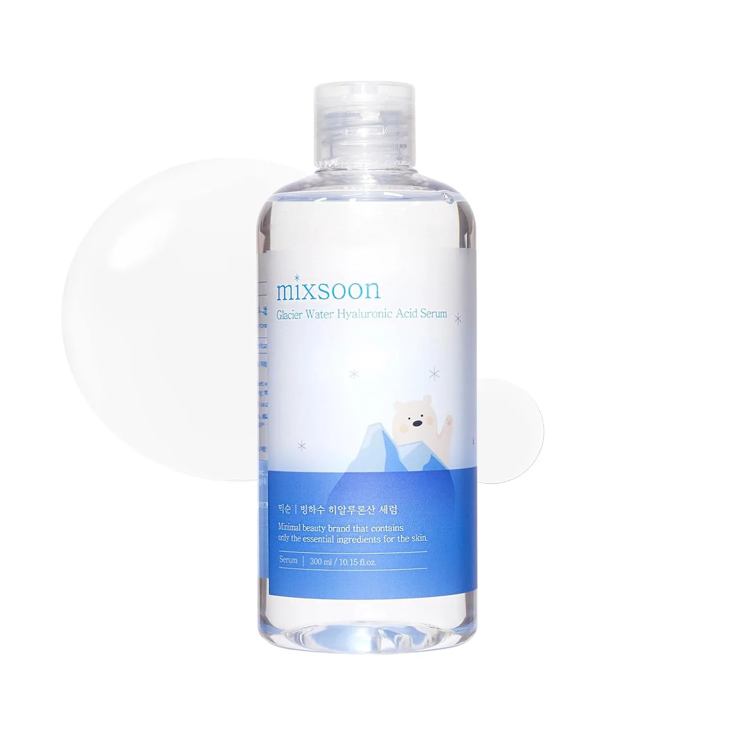 mixsoon Glacier Water Hyaluronic Acid Serum-Deep Hydration and Cooling for Face, Hydration Booster, Refreshing Lightweight Texture 300ml / 10.14 fl.oz. Korean Glass Skin Care