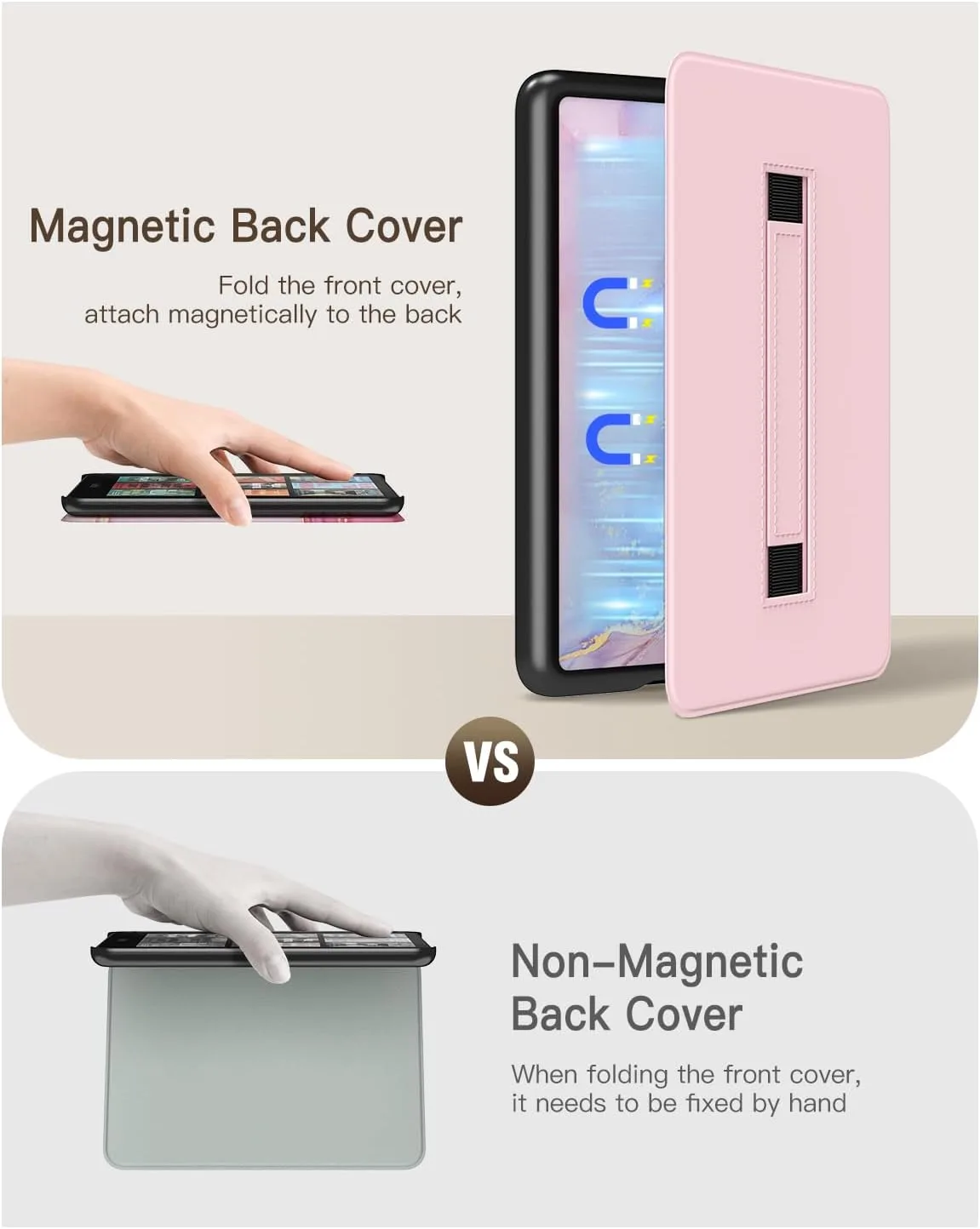 MoKo Case for 7" Kindle Paperwhite 12th Gen 2024, Light Pink Gold Marble