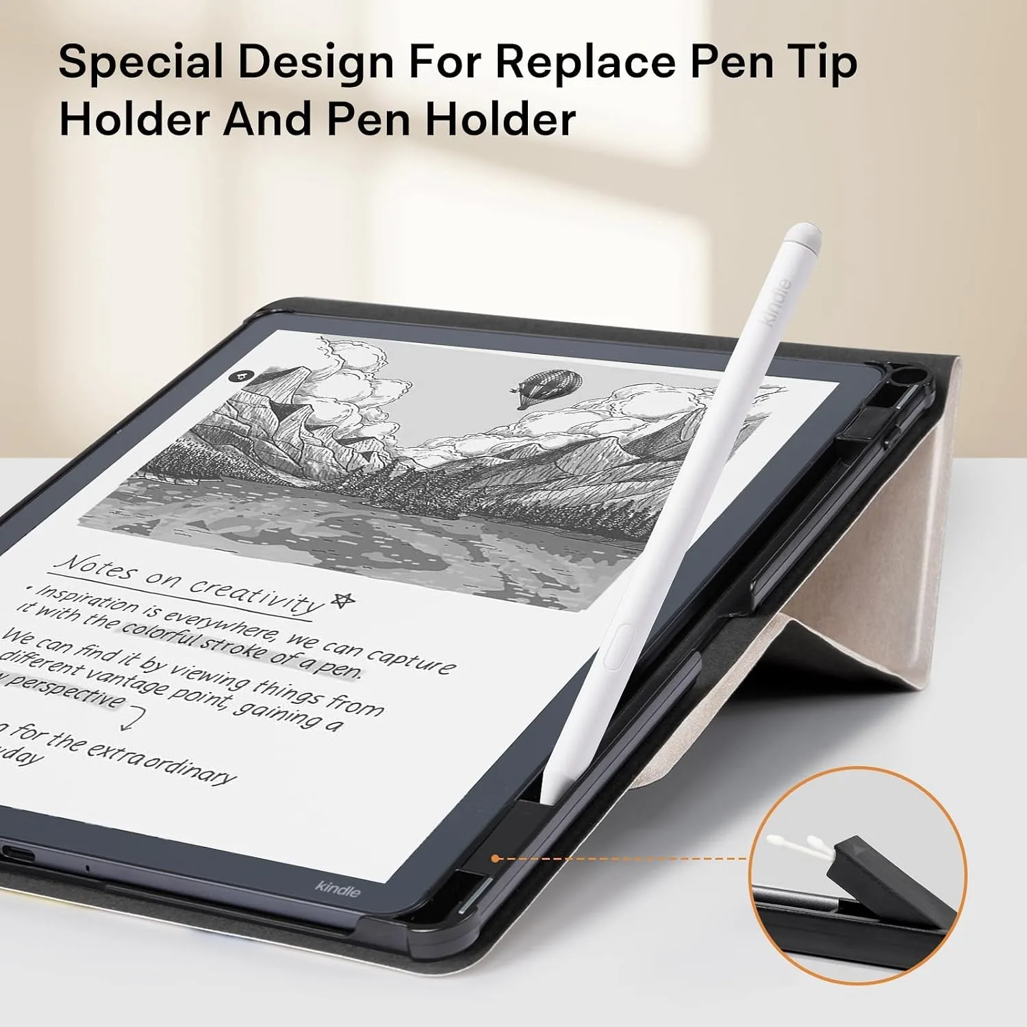 CoBak Case for 11" Kindle Scribe 3rd Generation 2025, Kindle Scribe Colorsoft with Two Viewing Angles - All New PU Leather Cover with Auto Sleep Wake, Pen Holder. Oil Pink