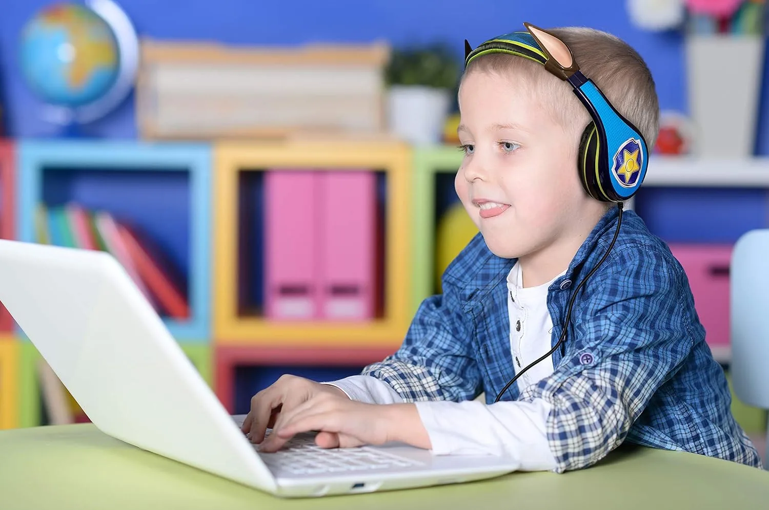 Paw Patrol Chase Headphones for Kids with Built in Volume Limiting Feature for Kid Friendly Safe Listening