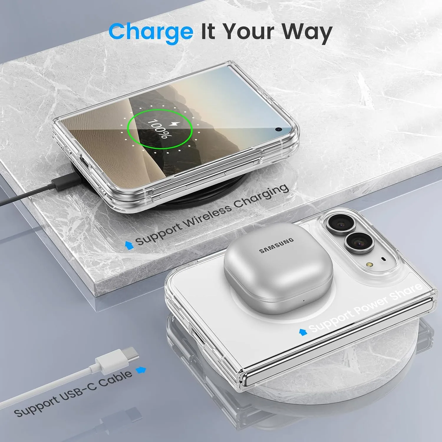 Ruky for iPhone Duo Case, Anti-Yellowing, with Screen Protector, Clear