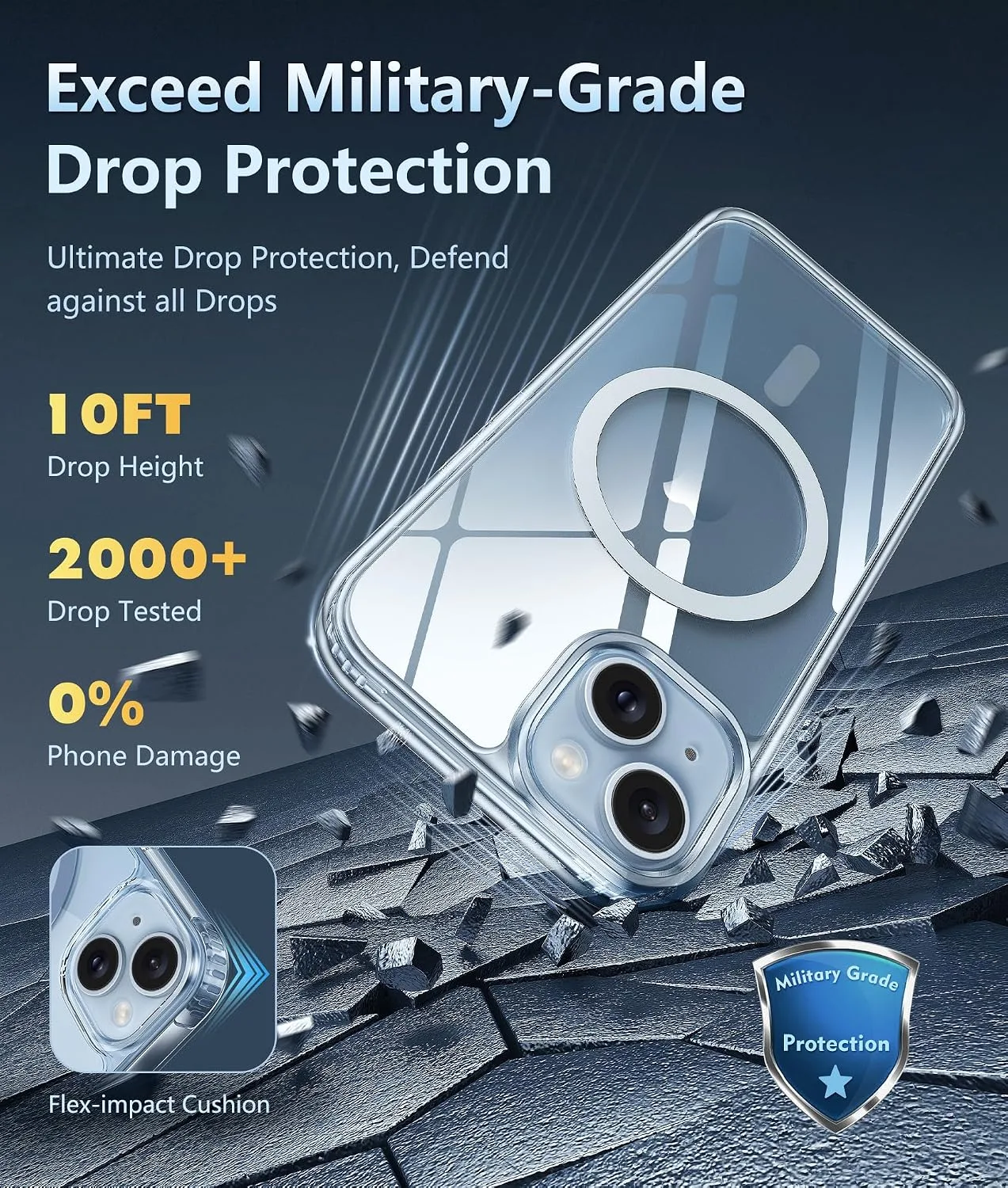 FNTCASE for iPhone 15/14/13 Case Compatible with Magsafe Clear Phonecase