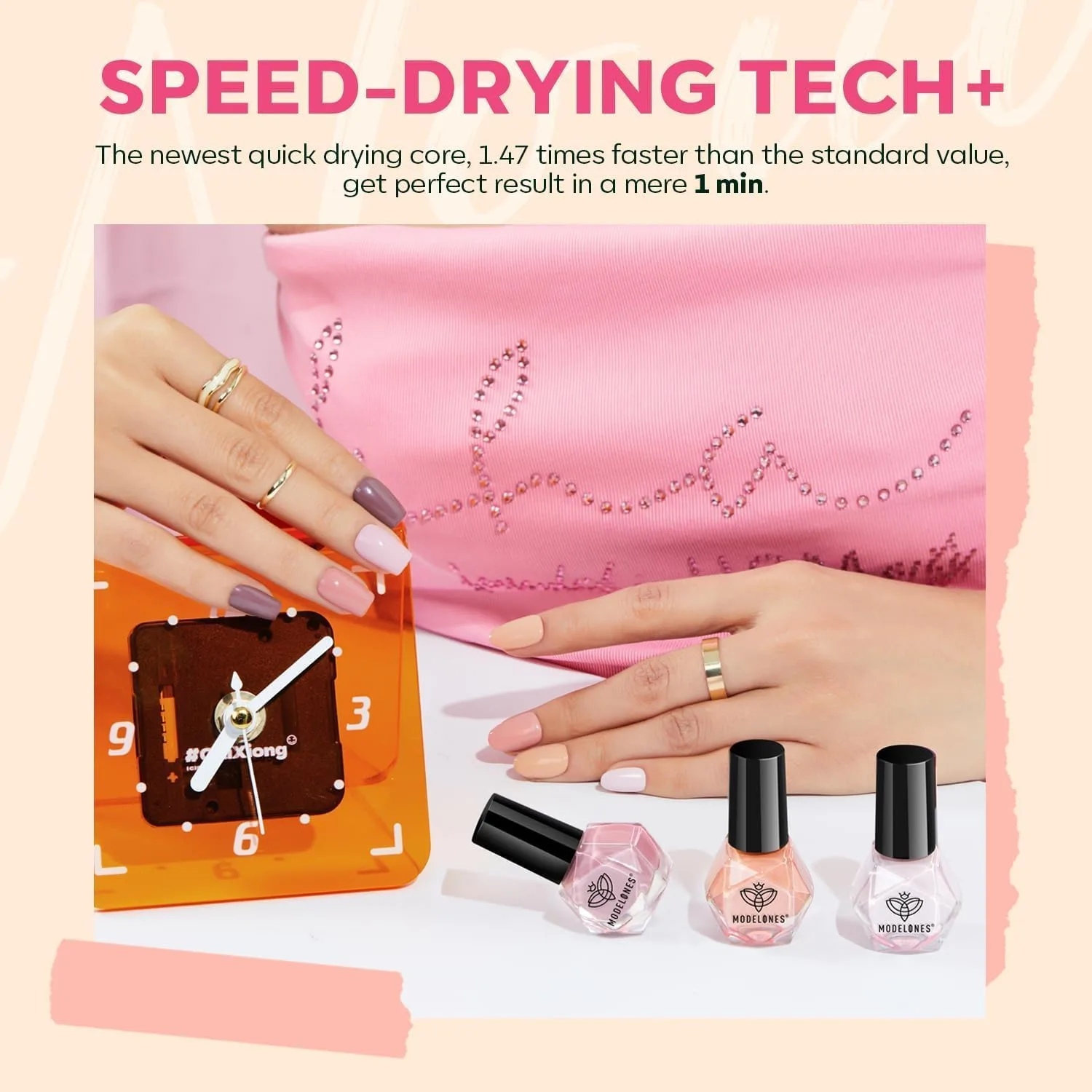 modelones Nude Nail Polish, 6 Colors Neutral Nude Nail Polish Set