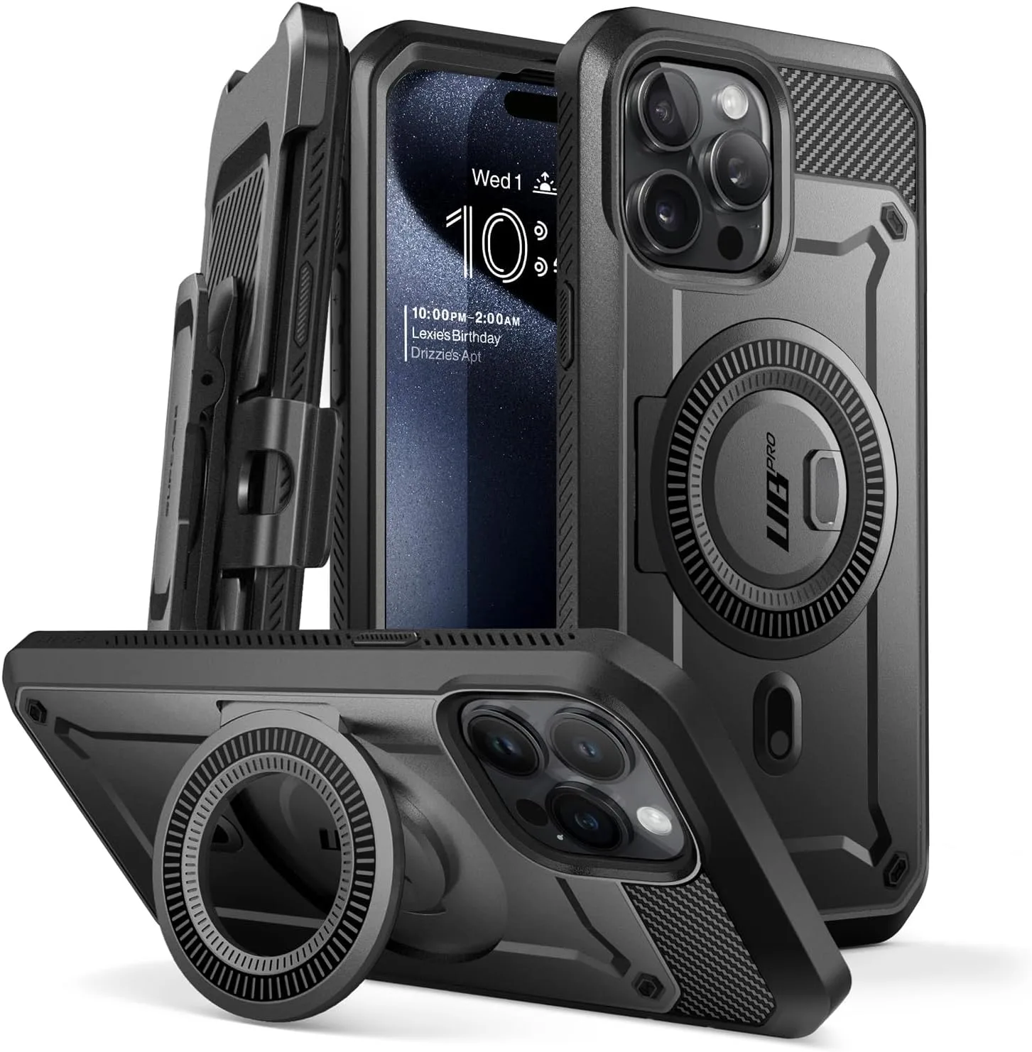 SUPCASE for iPhone 15 Pro Case (6.1 inch), Compatible with MagSafe, Black