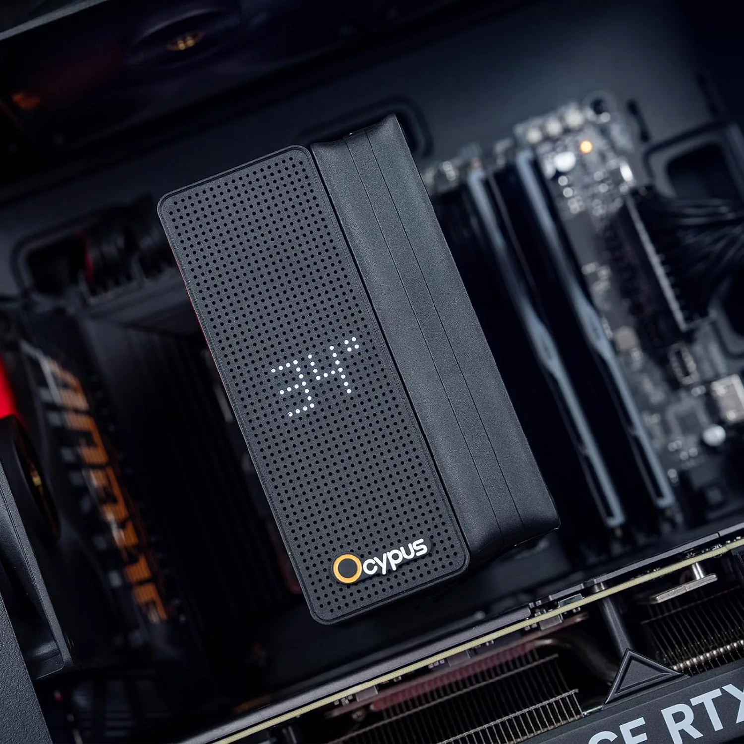 Iota A40 CPU Cooler with Display,Single Tower Cooler for Gaming PC Build
