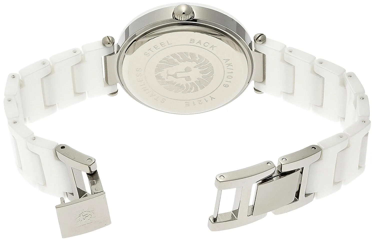 Anne Klein Women's Black Ceramic Bracelet Watch with Diamond Accent